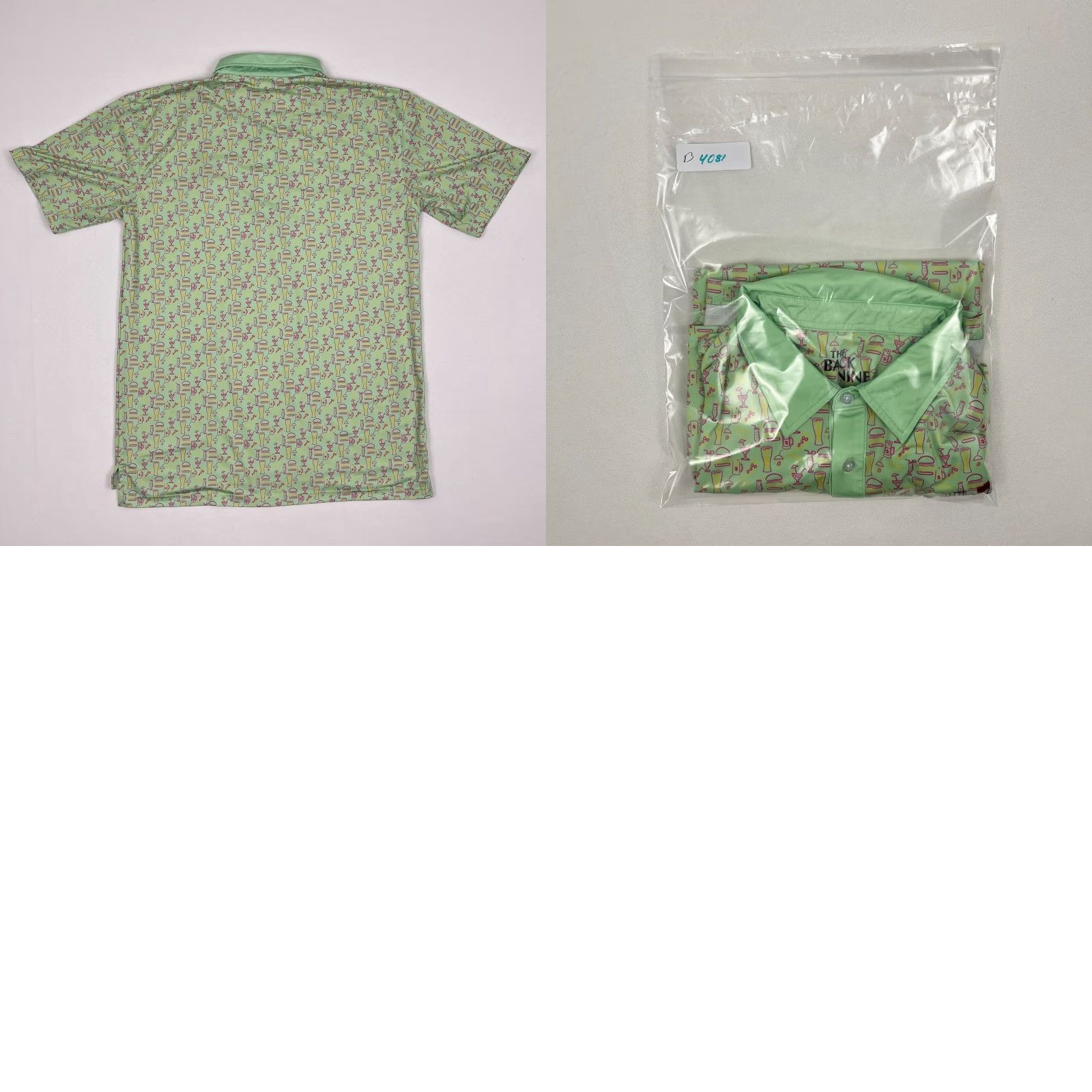 Vintage VINTAGE The Back Nine Golf Polo Shirt Mens Large Green Beer Drink Hot Dog Burger Active Size US L / EU 52-54 / 3 - 8 Thumbnail