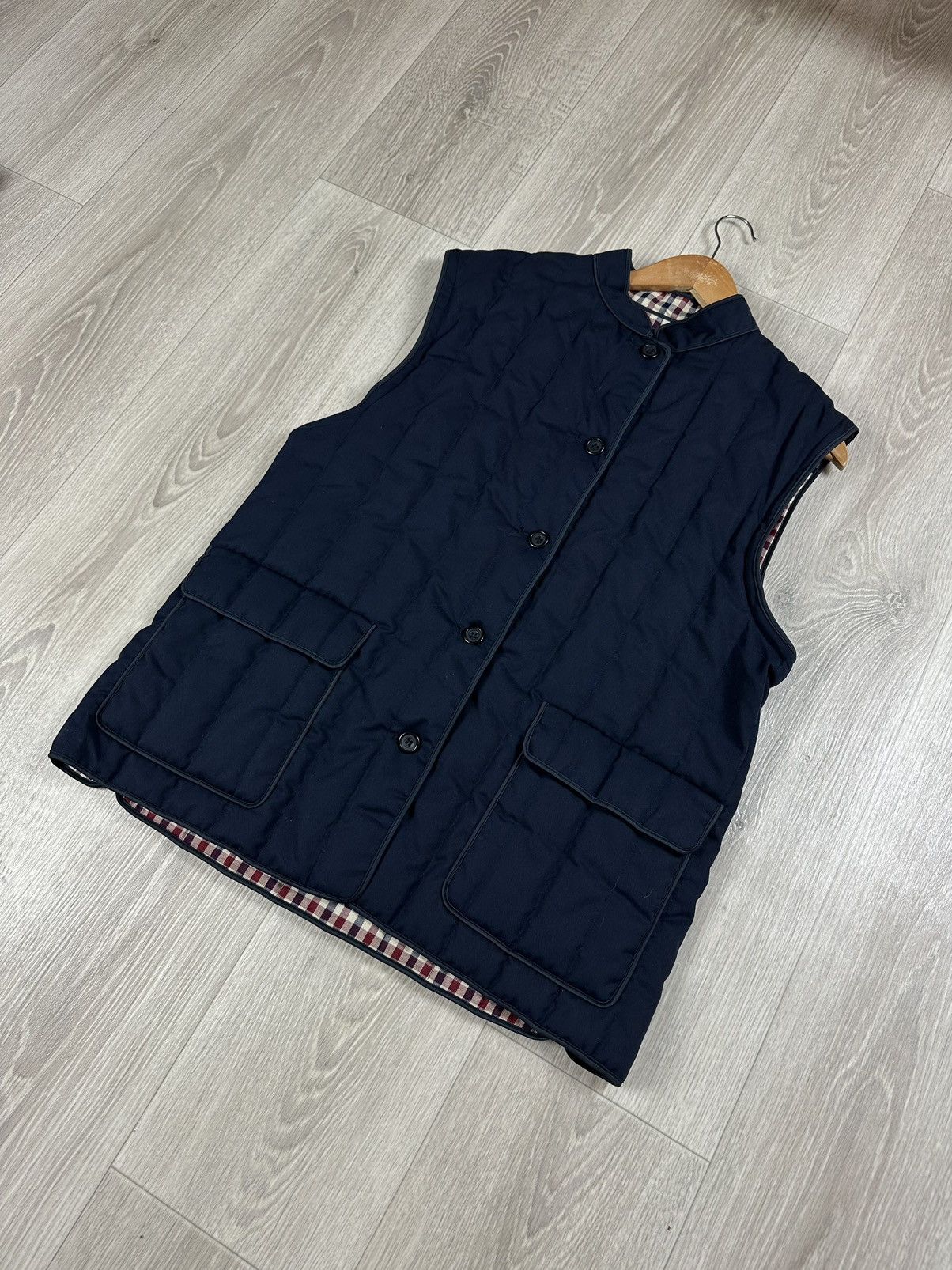 Aquascutum Aquascutum Vintage Blue Quilted 2 in 1 Jacket Vest Size XL / US 12-14 / IT 48-50 - 4 Thumbnail