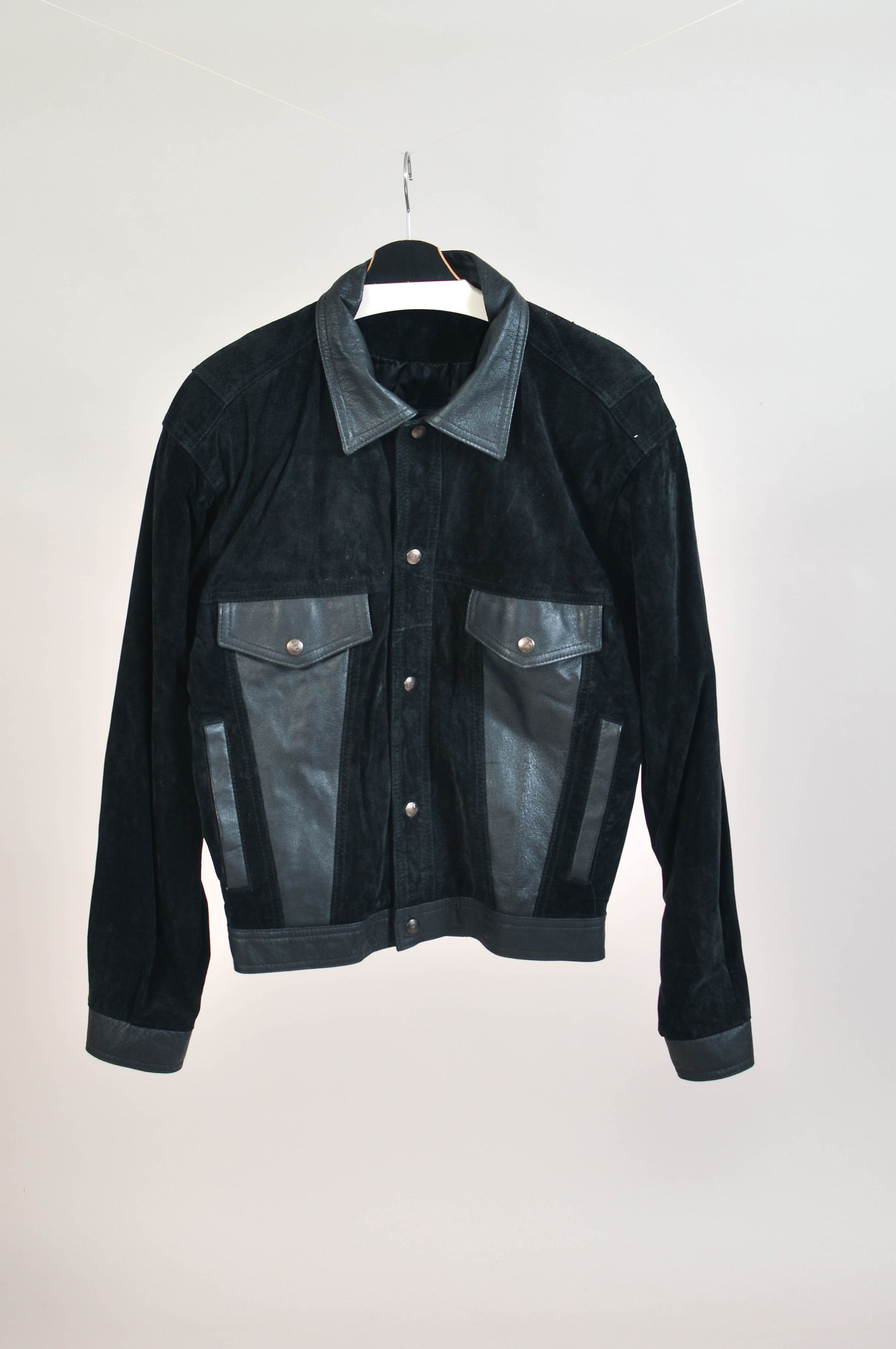 Other Vintage 80s Suede Leather Black Jacket Size US M / EU 48-50 / 2 - 2 Thumbnail