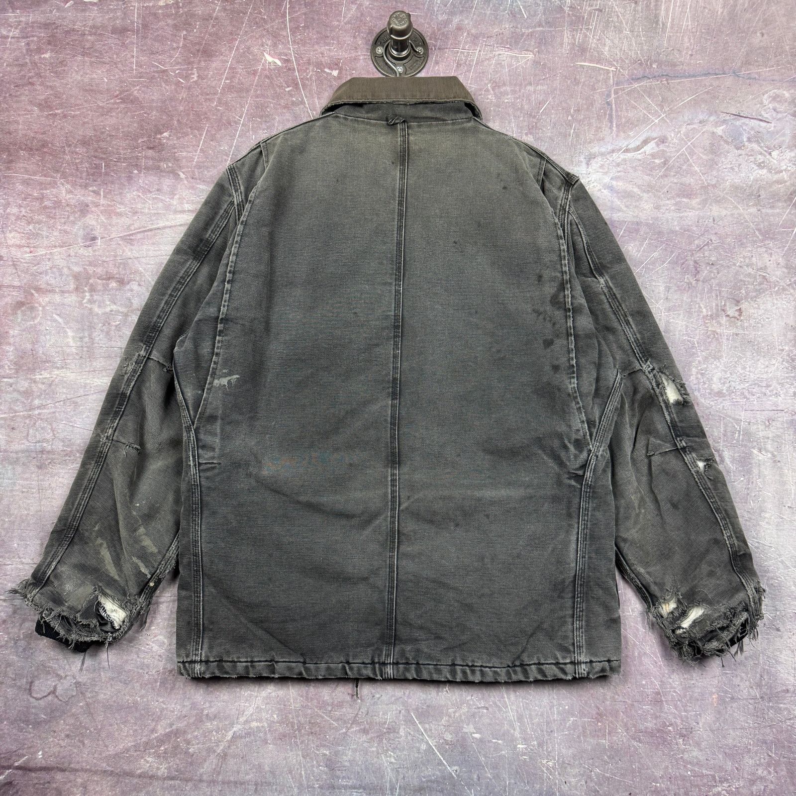 Carhartt × Vintage 90s Faded Black Thrashed Carhartt Arctic Work Jacket L 2321 Size US L / EU 52-54 / 3 - 2 Thumbnail