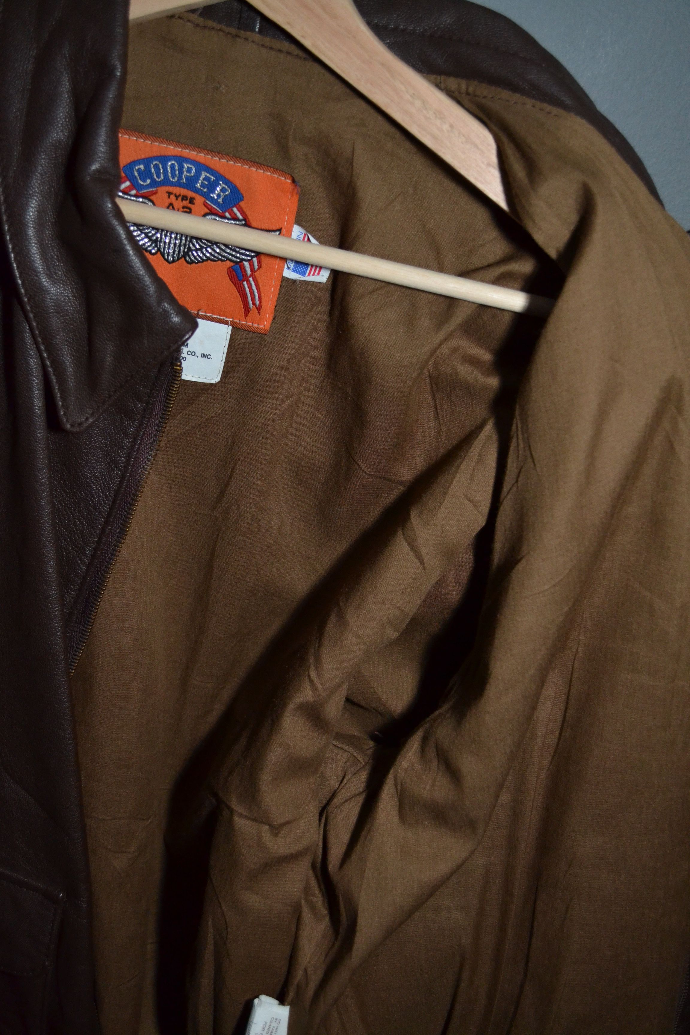 Cooper COOPER TYPE A-2 USAF USA Leather Bomber Flight Jacket 42R Size US L / EU 52-54 / 3 - 14 Thumbnail