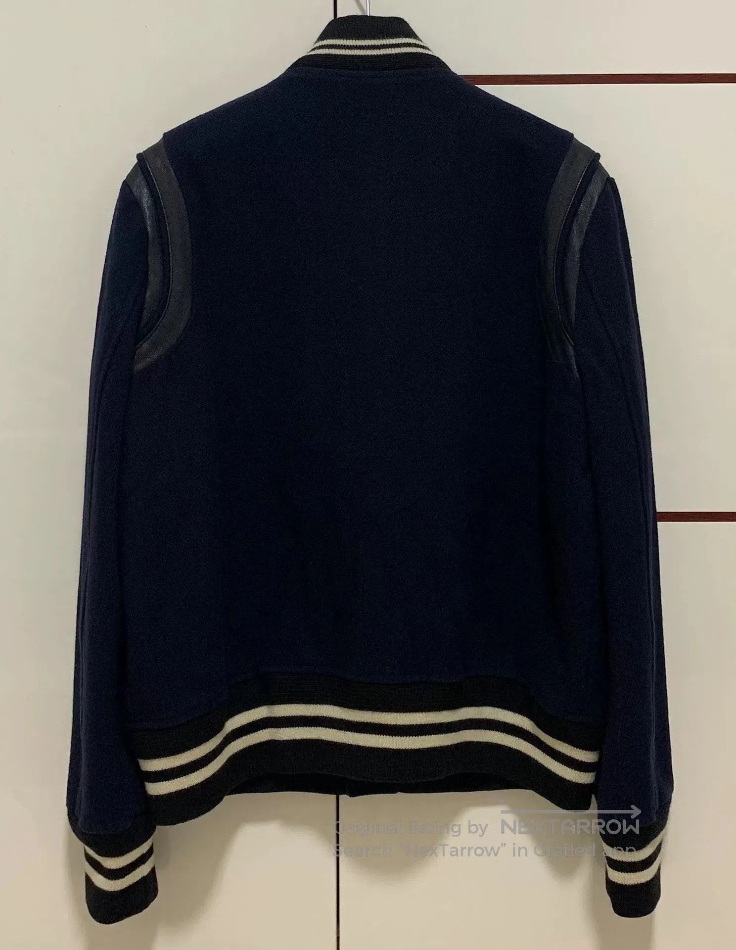Saint Laurent Paris Saint Laurent Blue Wool Baseball Jacket. Size US L / EU 52-54 / 3 - 2 Thumbnail