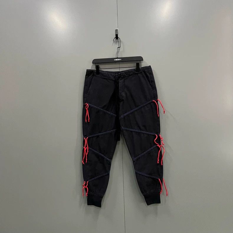 Greg Lauren greg lauren Black Z-shaped pattern sports pants 2506-Nextar Size US 34 / EU 50 - 1 Thumbnail