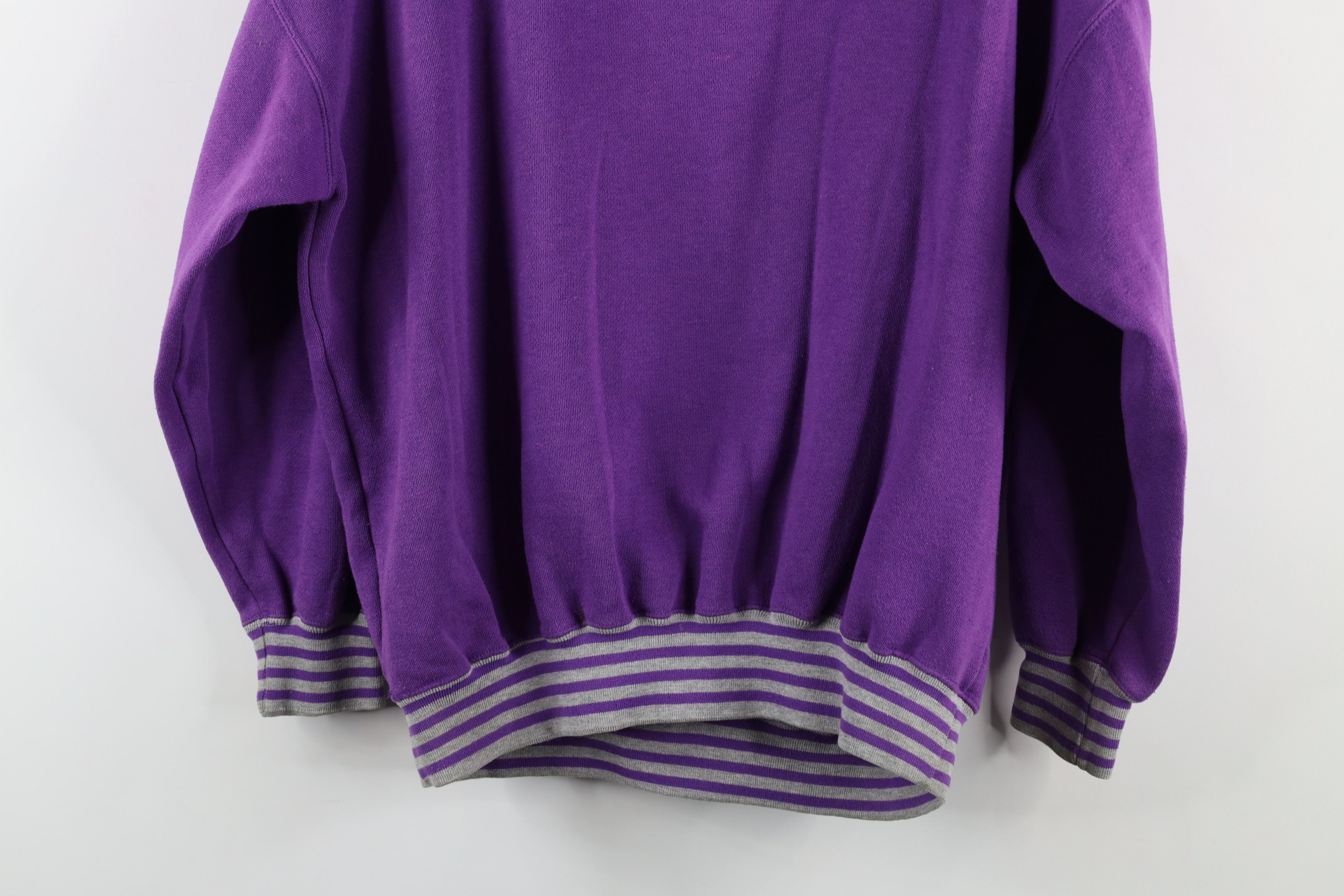 Vintage 90s Streetwear Blank Hoodie Sweatshirt Purple