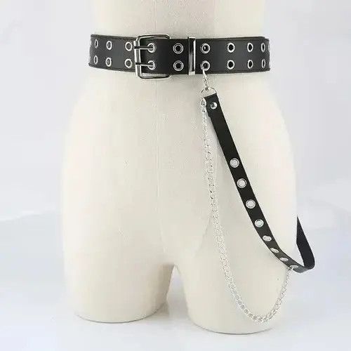 VIBE Unisex Punk Style Buttonhole Belt Size ONE SIZE - 2 Thumbnail