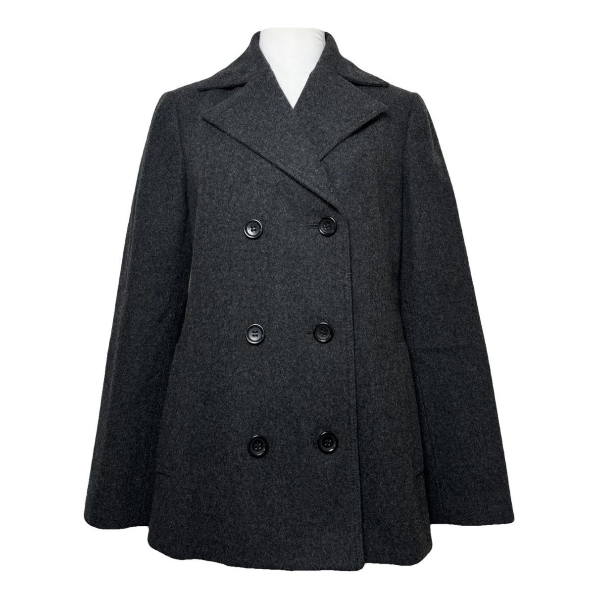 Burberry Kensington Anthracite Wool Trench Coat Size L / US 10 / IT 46 - 1 Thumbnail
