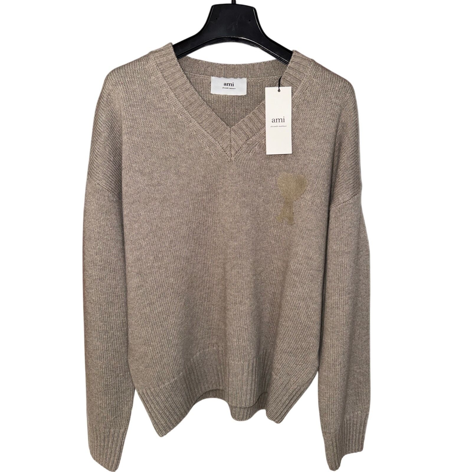 AMI AMI Needle Punch De Coeur Sweater - Beige/ XS Size US XS / EU 42 / 0 - 1 Thumbnail