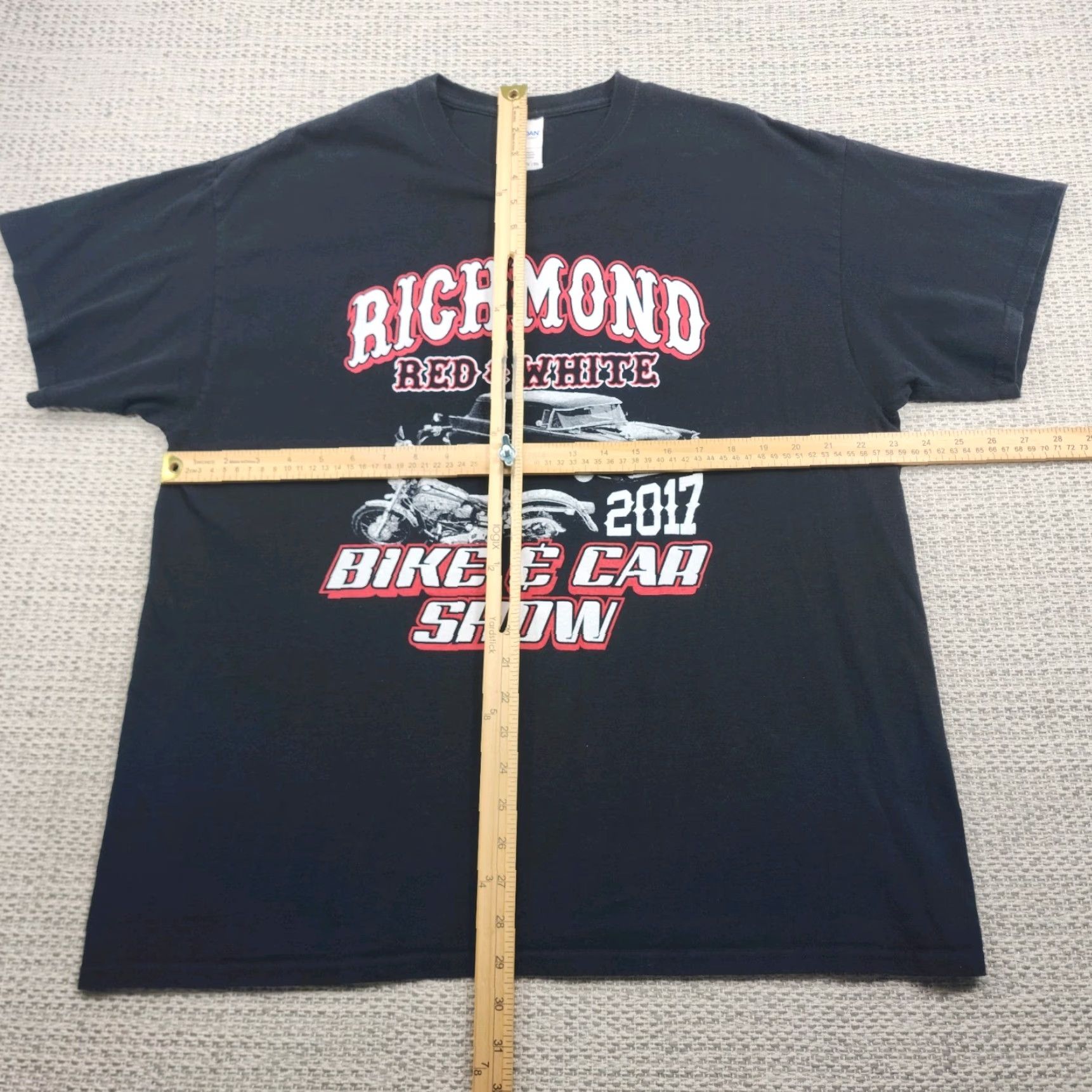 Gildan Hells Angels Richmond Cali 81 Bike Car Show T Shirt Red & White XL 2017 Support Size US XL / EU 56 / 4 - 7 Thumbnail