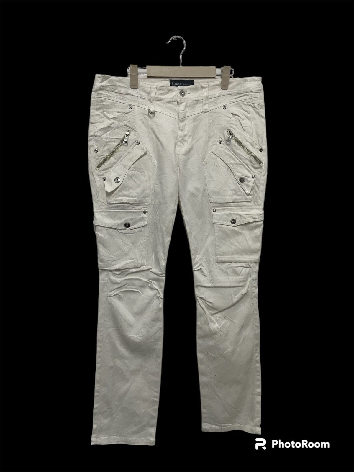 image of Hypebeast x In The Attic In Athe Attic Homme Nice Design Cargo Jeans in White, Men's (Size 36)