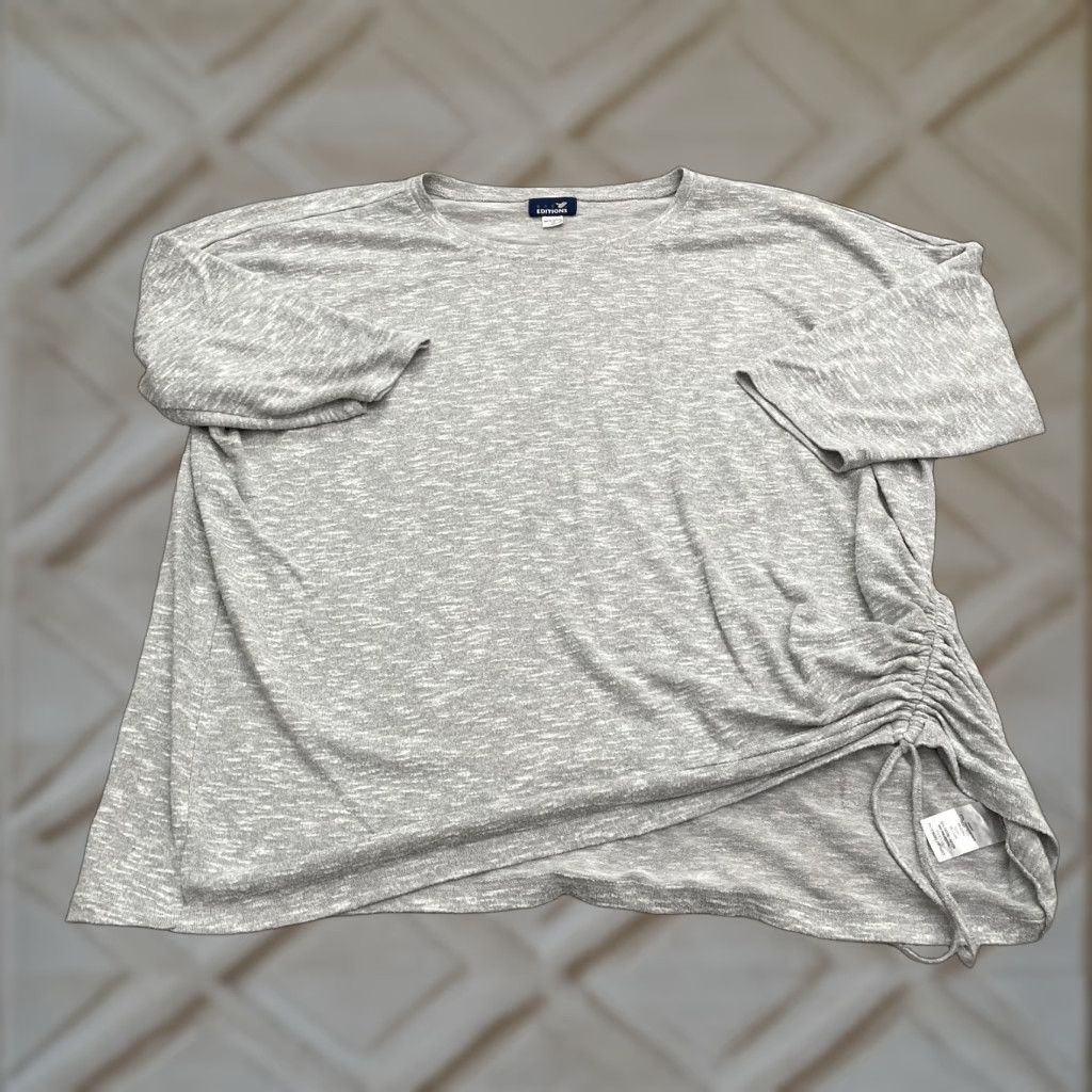 Basic Editions Basic Edition T-Shirt Casual Womens 3XL Gray 3/4 Sleeve Crew Neck Knit Polyester Rayon All Seasons Lightweight Stretch Solid Modern Classic Clothing Size XXL / US 16-18 / IT 52-54 - 1 Thumbnail