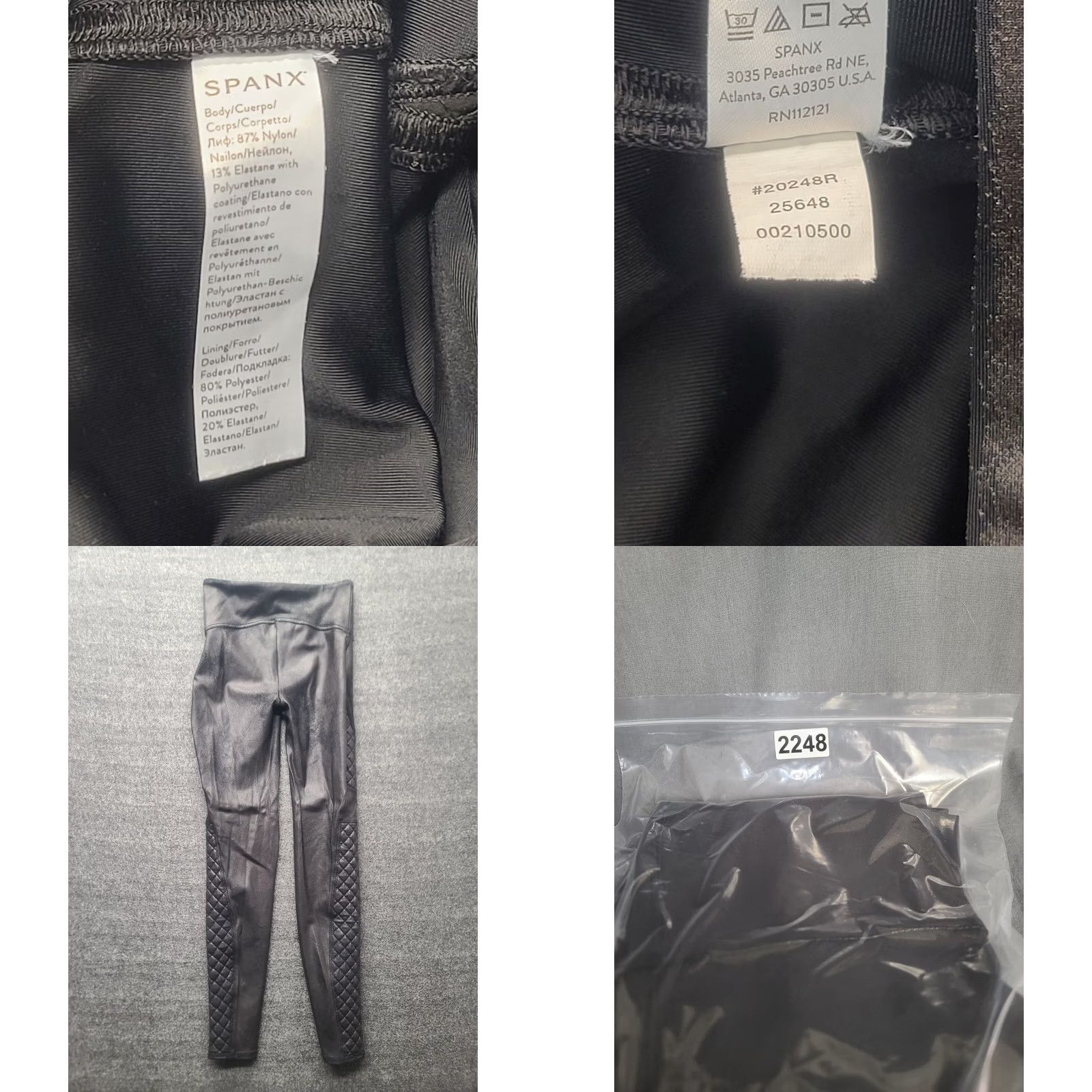 Spanx Spanx Moto Leggings Womens S Black Faux Leather Ankle High Rise Shaping Slimming Stretch Inseam 27in Size 28" / US 6 / IT 42 - 8 Thumbnail