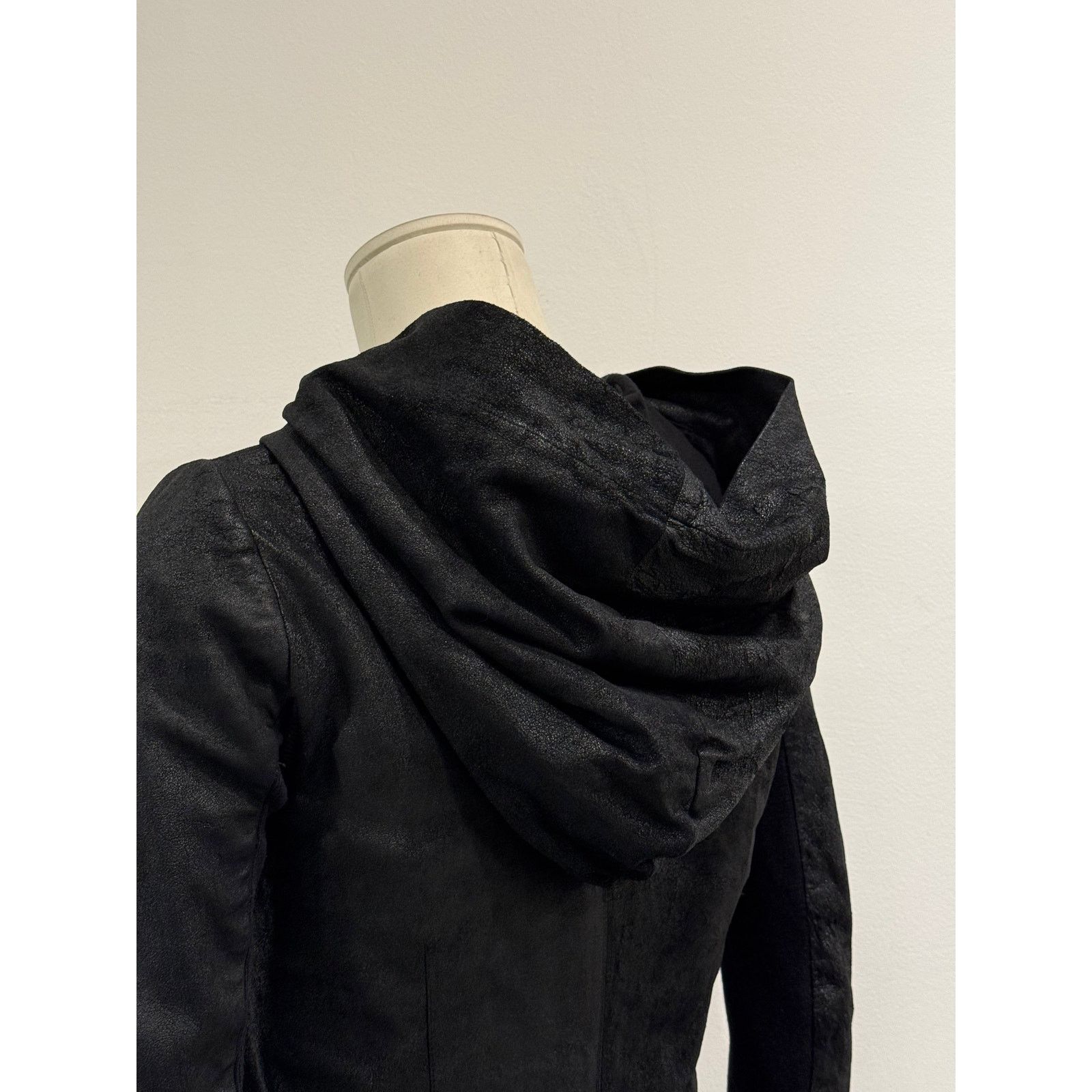 Rick Owens 2000s Rick Owens hooded leather jacket Size US XS / EU 42 / 0 - 8 Thumbnail
