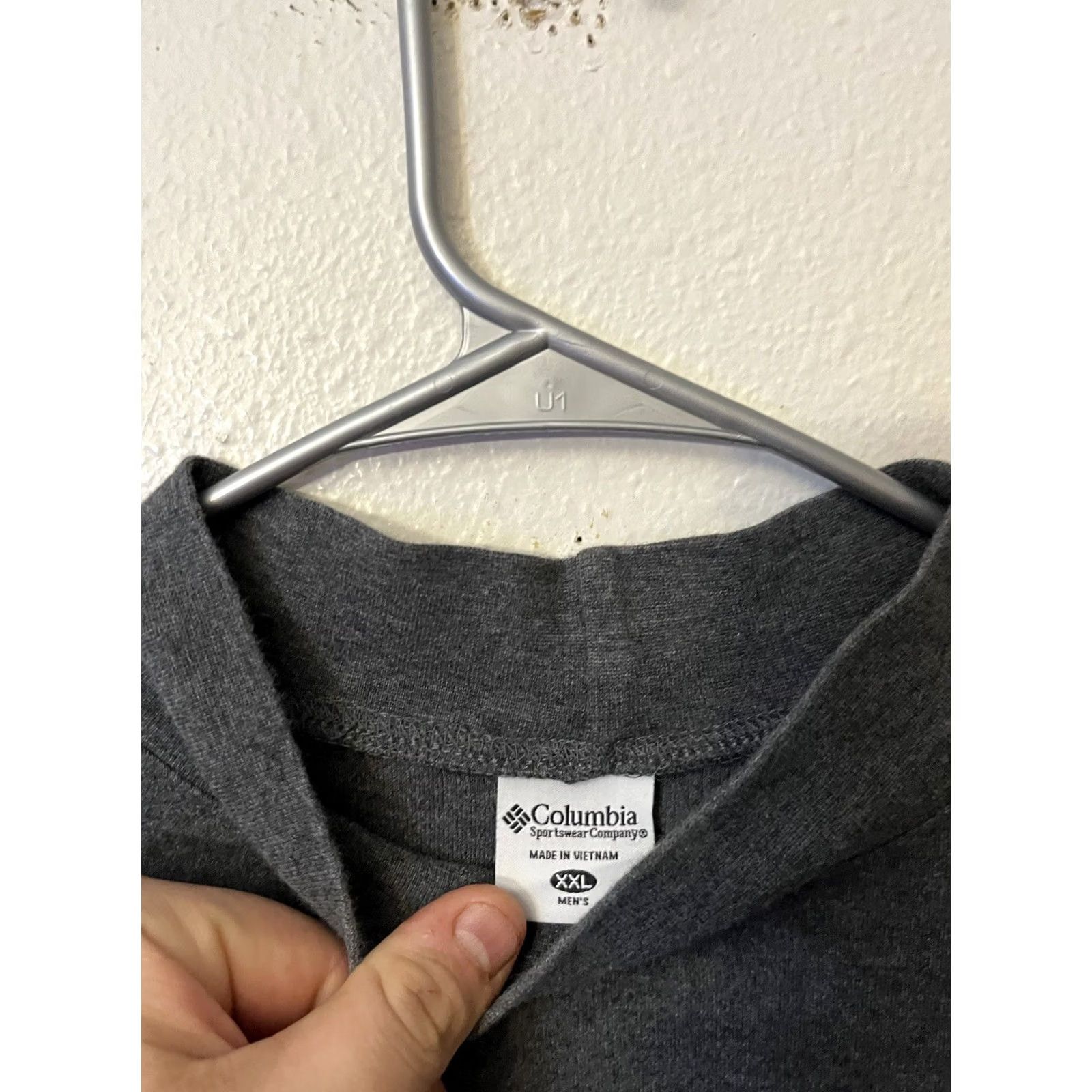 Logo 7 Columbia Men’s XXL Gray Logo Knit Cotton Long Sleeve Mock Neck Pullover Shirt Size US XXL / EU 58 / 5 - 2 Thumbnail