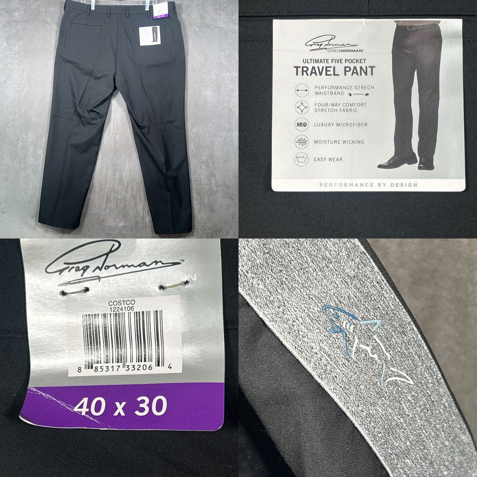 Vintage Greg Norman Mens Ultimate 5 Pocket Travel Pants Performance Chino Gray 40x30 Size US 40 / EU 56 - 8 Thumbnail