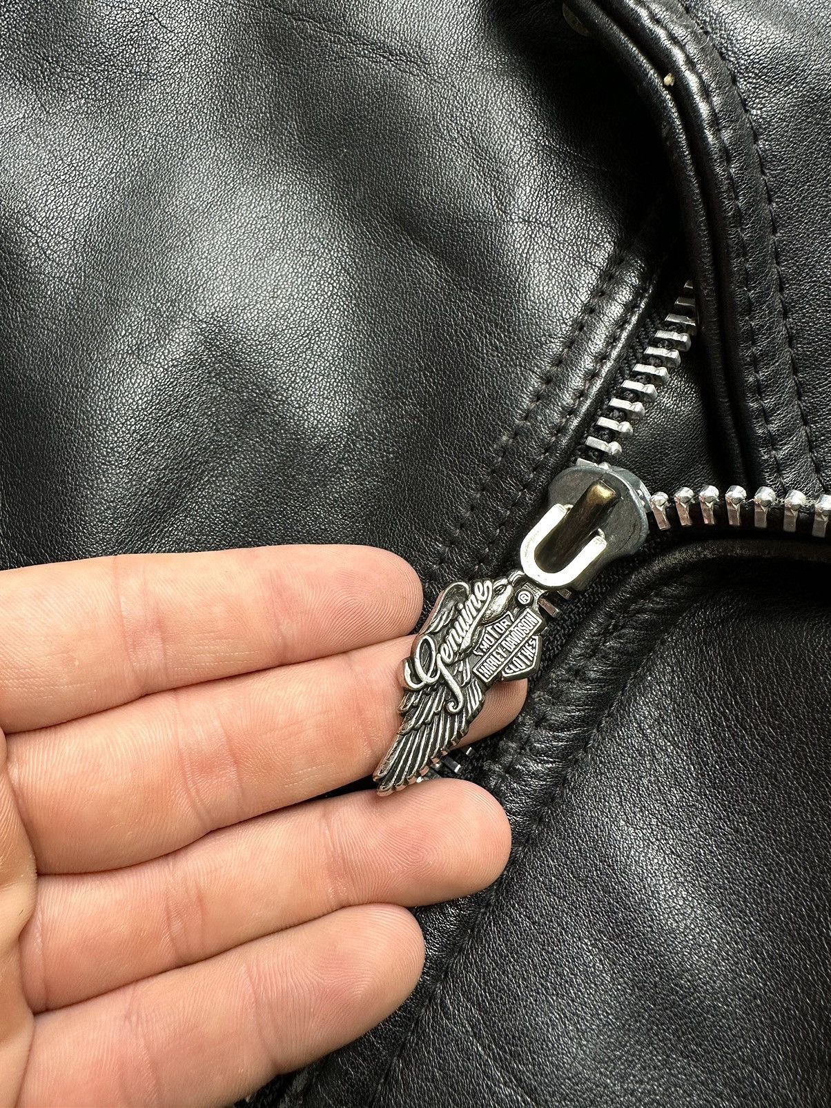 Harley Davidson RARE🔥 Harley Davidson Motorcycle Leather Biker Moto Jacket! Size US S / EU 44-46 / 1 - 8 Thumbnail