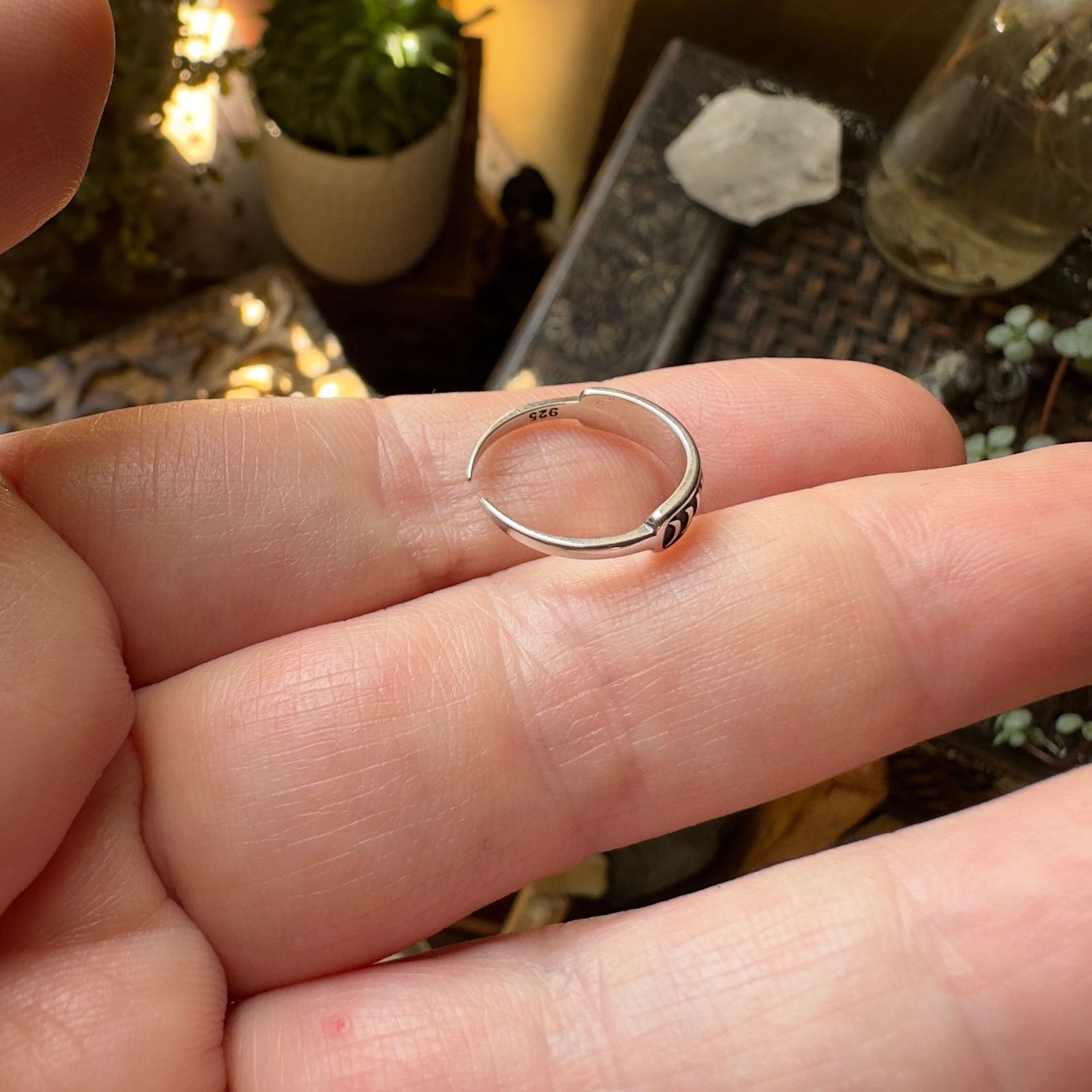 The Unbranded Brand Moon Phase Sterling Silver Toe Ring Size ONE SIZE - 4 Thumbnail