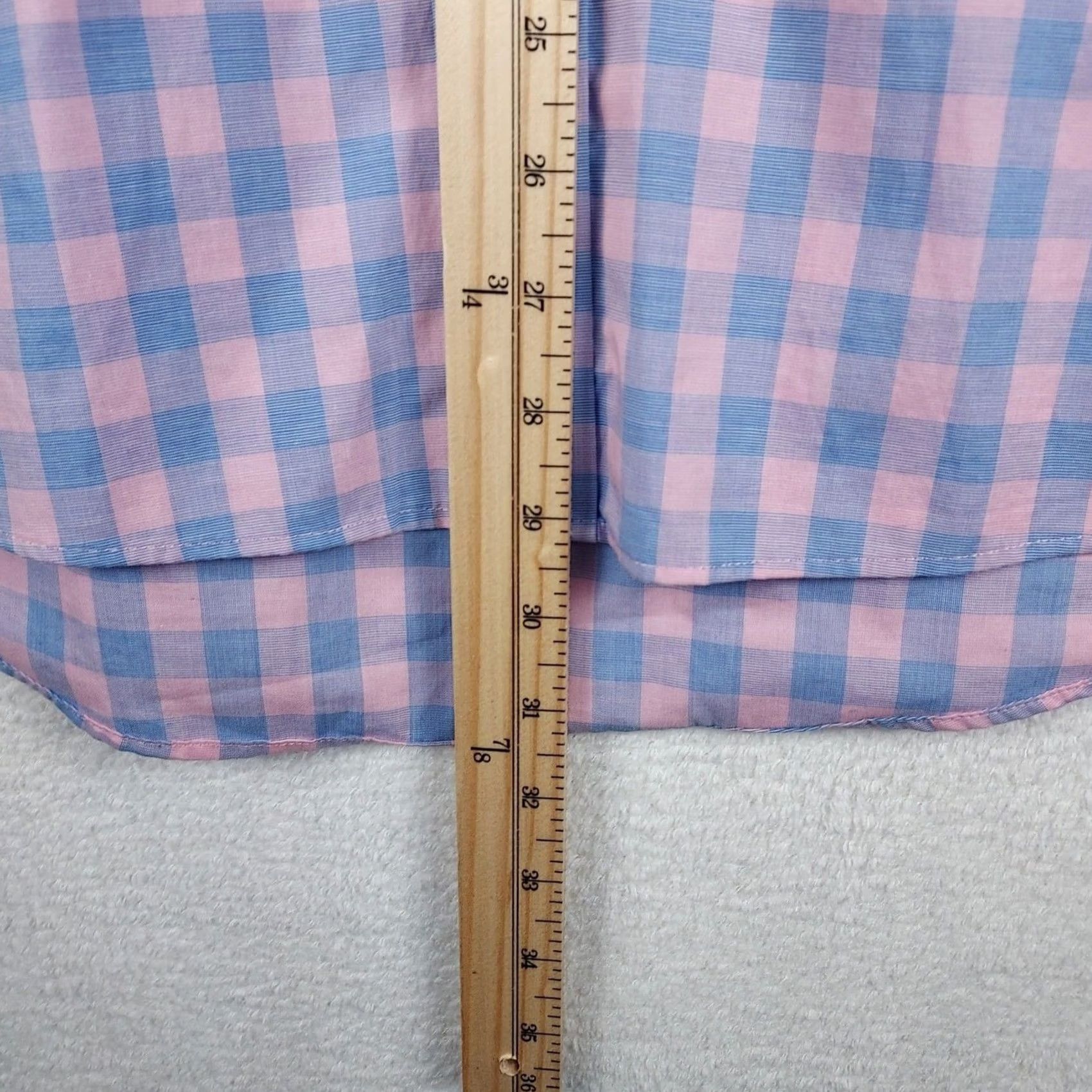 Stafford Stafford Dress Shirt Pink Blue Gingham 16 Regular Mens Long Sleeve Button-Down Collared Travel Business Knit? Size 42R - 6 Thumbnail