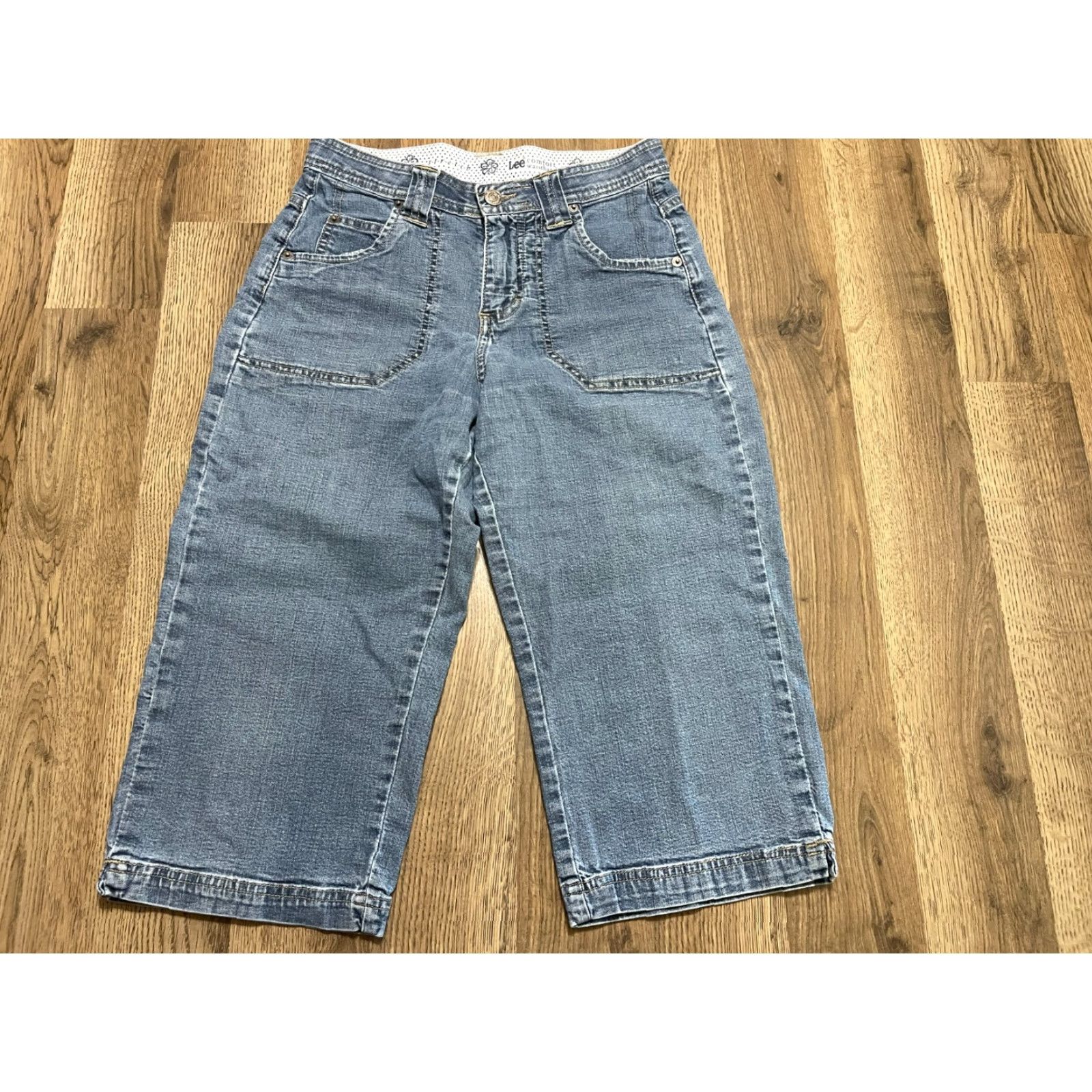 Lee Lee Jeans Women's Size 4P Blue Denim Capris Comfort Waistband Size 27" / US 4 / IT 40 - 2 Thumbnail