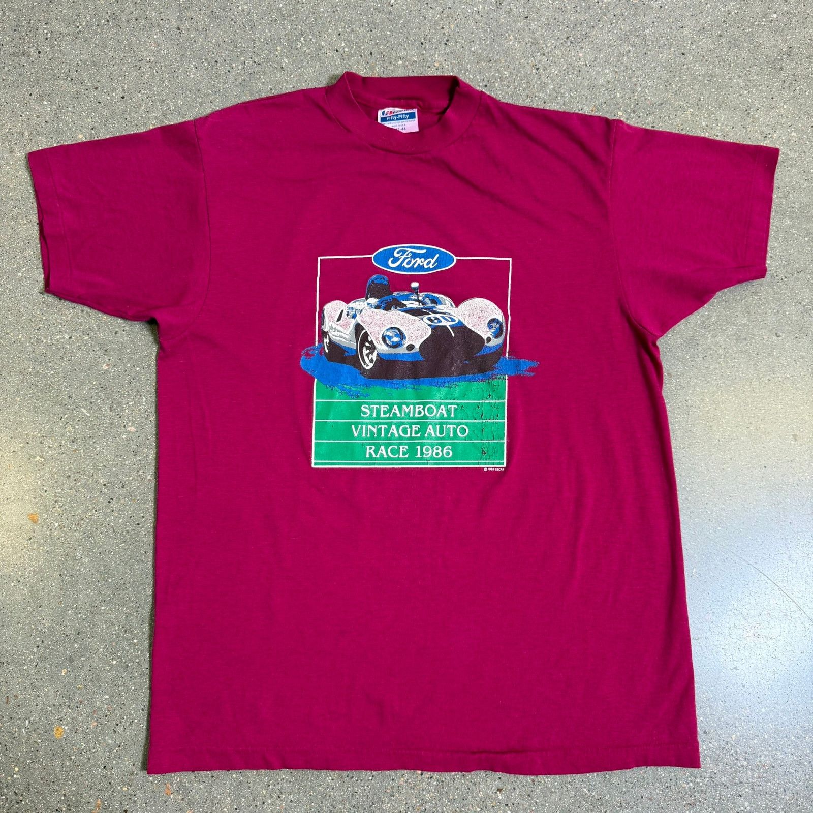 Hanes Vtg 1986 Steamboat Racing T-Shirt Ford Shelby Hanes Sz L Size US L / EU 52-54 / 3 - 1 Thumbnail