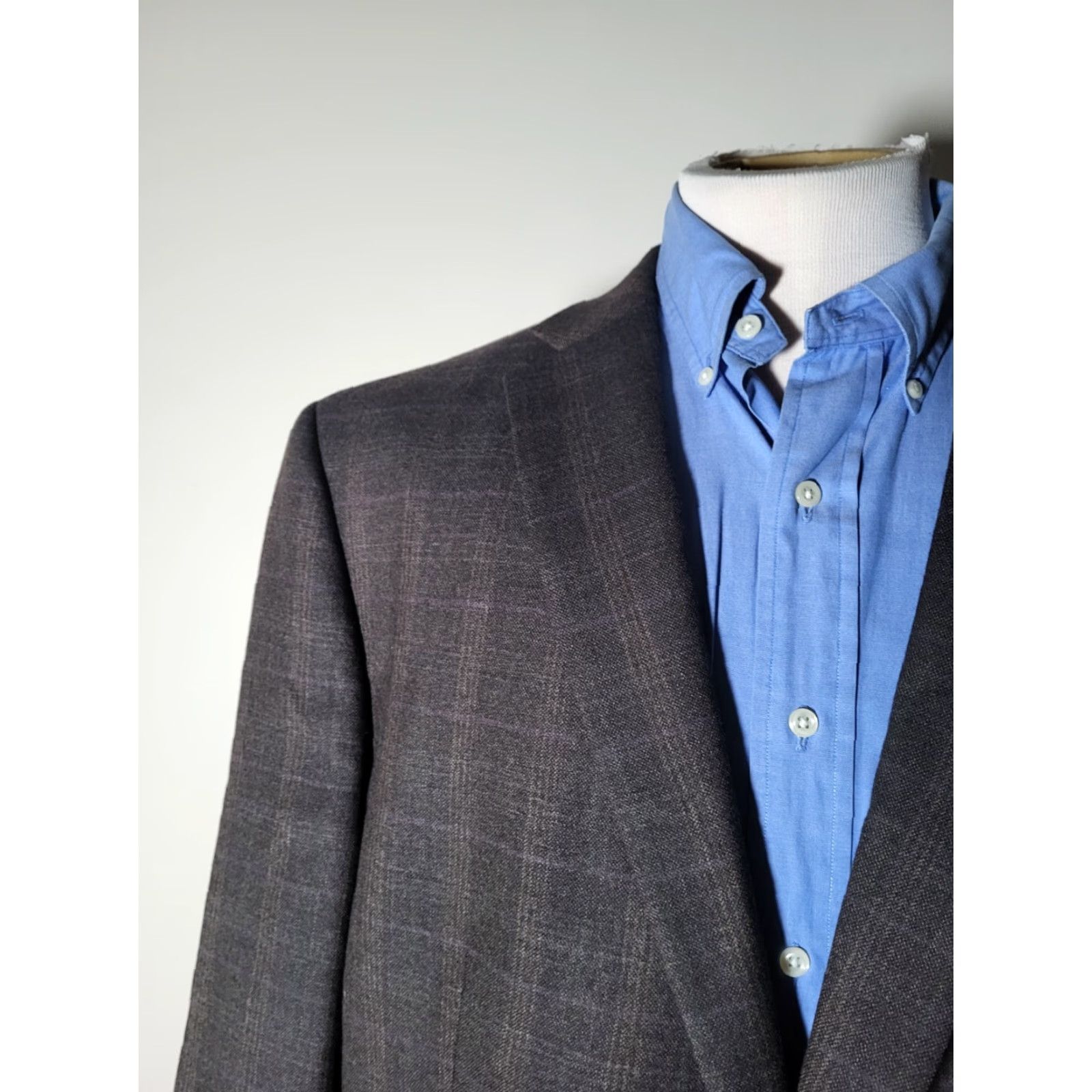 Calvin Klein Calvin Klein Sport Coat Jacket - Check Flannel Wool - 50L Multicolor - Long - Two Button - Men Size US M / EU 48-50 / 2 - 2 Thumbnail