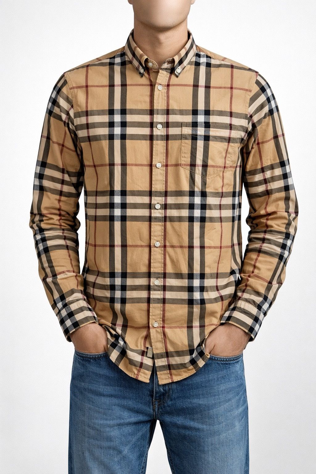 Burberry Burberry Checked Button Up Luxury Shirt Size XL Casual Size US XL / EU 56 / 4 - 1 Thumbnail