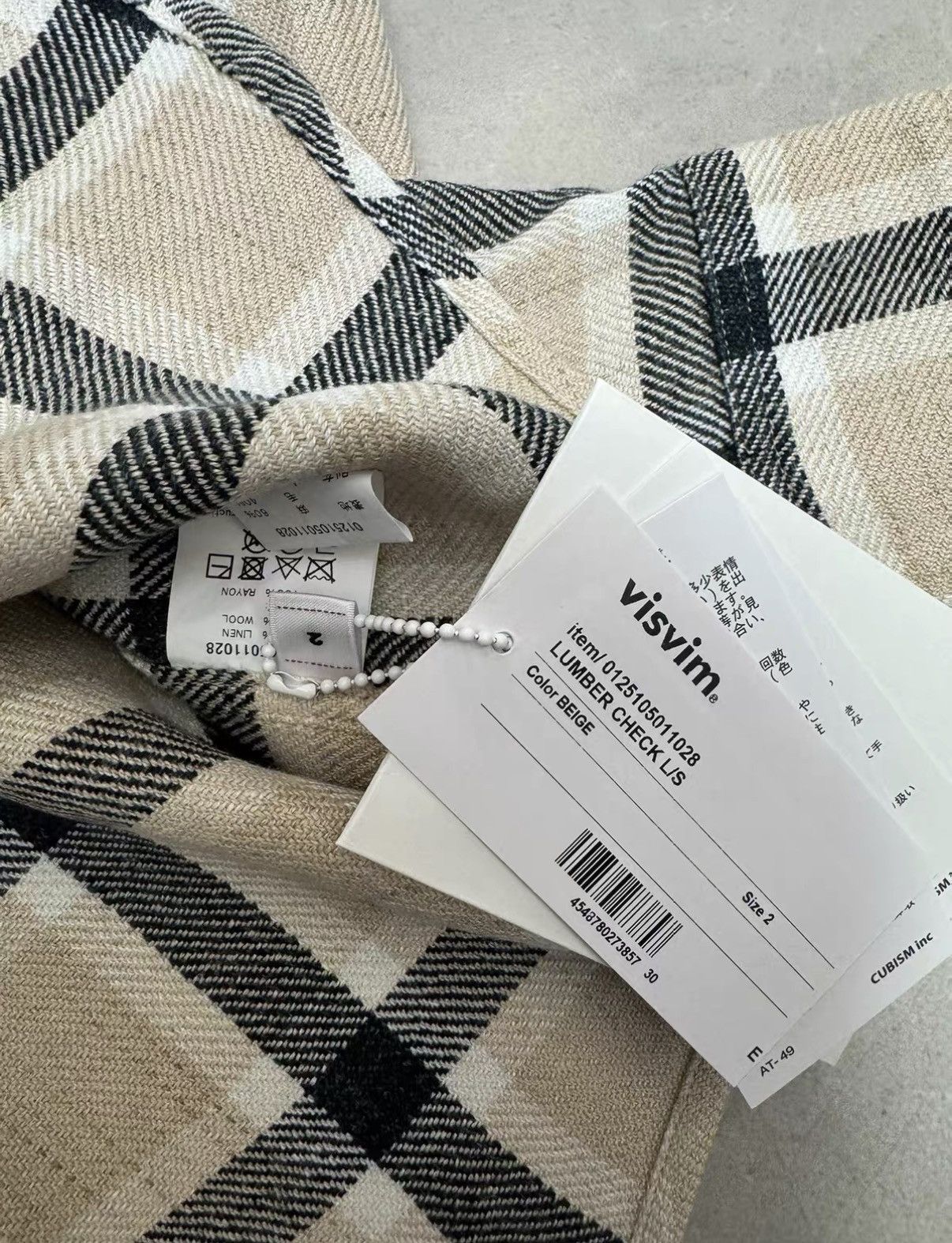 Visvim VISVIM 25SS LUMBER CHECK L/S Beige Check Shirt J34 Size US S / EU 44-46 / 1 - 5 Thumbnail