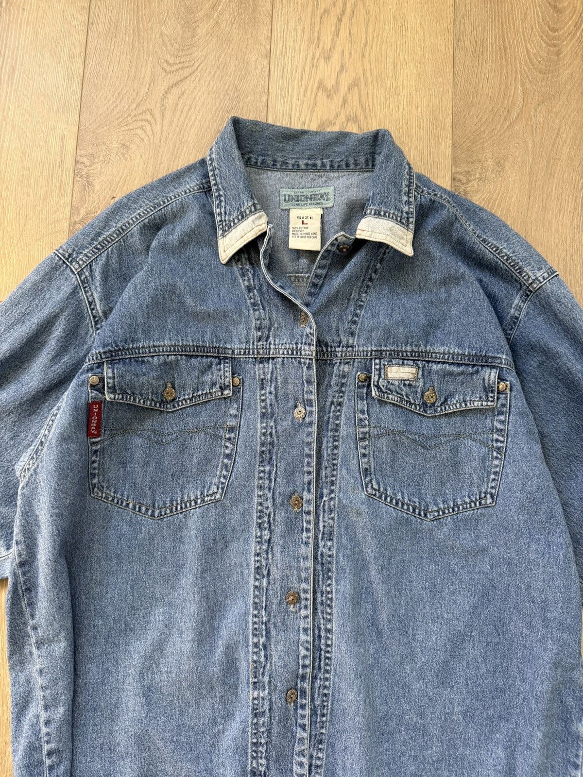 UNIONBAY × Vintage Vintage Union Bay Denim Button Up Shirt Size US L / EU 52-54 / 3 - 2 Thumbnail