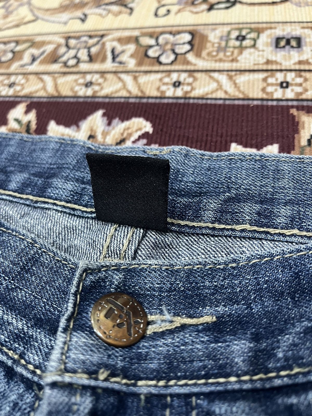 Japanese Brand T Traxx Double Knee Stain Denim Size US 34 / EU 50 - 10 Thumbnail
