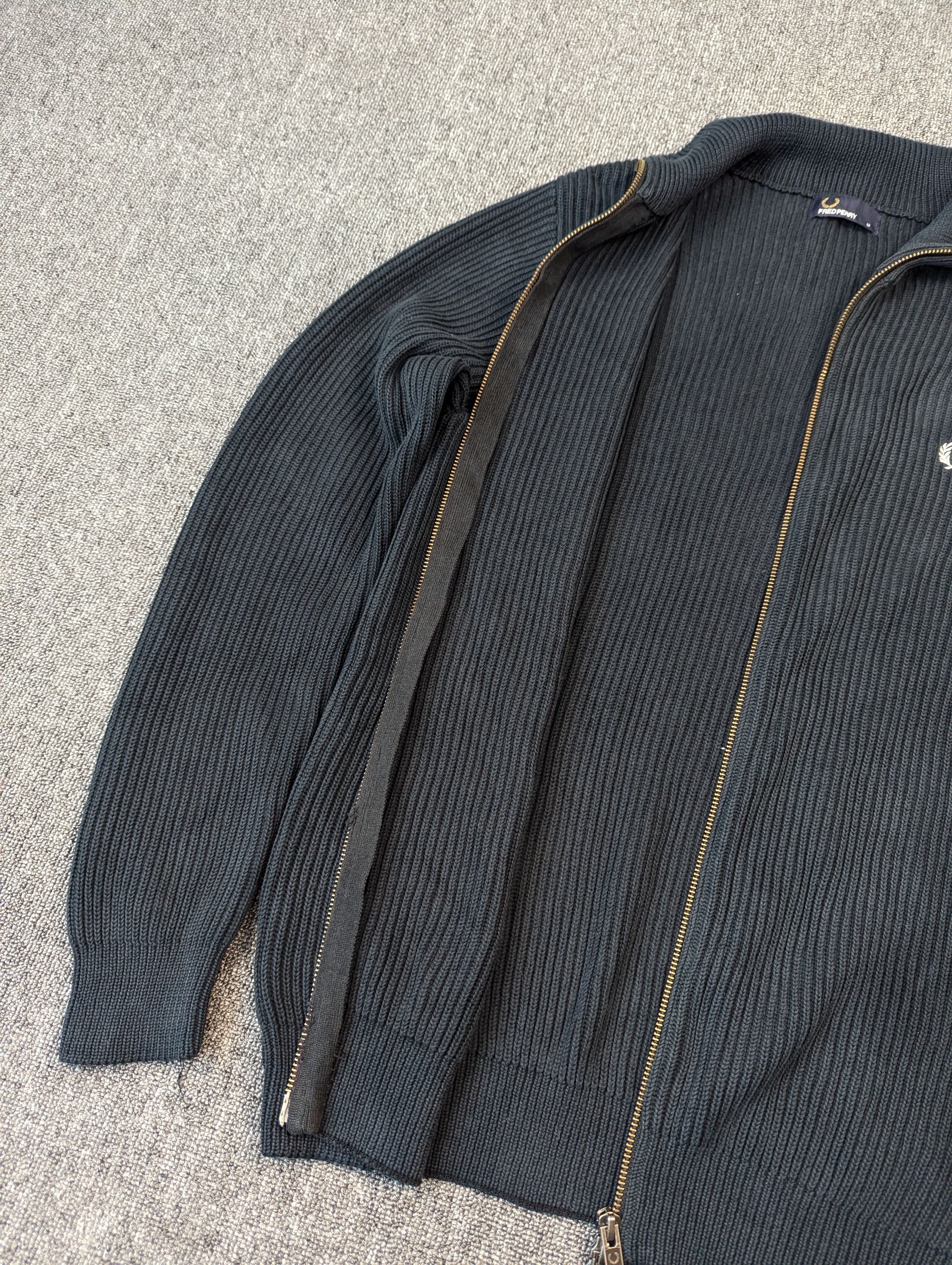 Fred Perry Fred Perry Knitted Full Zipper Sweater Dark Blue Size M Size US M / EU 48-50 / 2 - 8 Thumbnail
