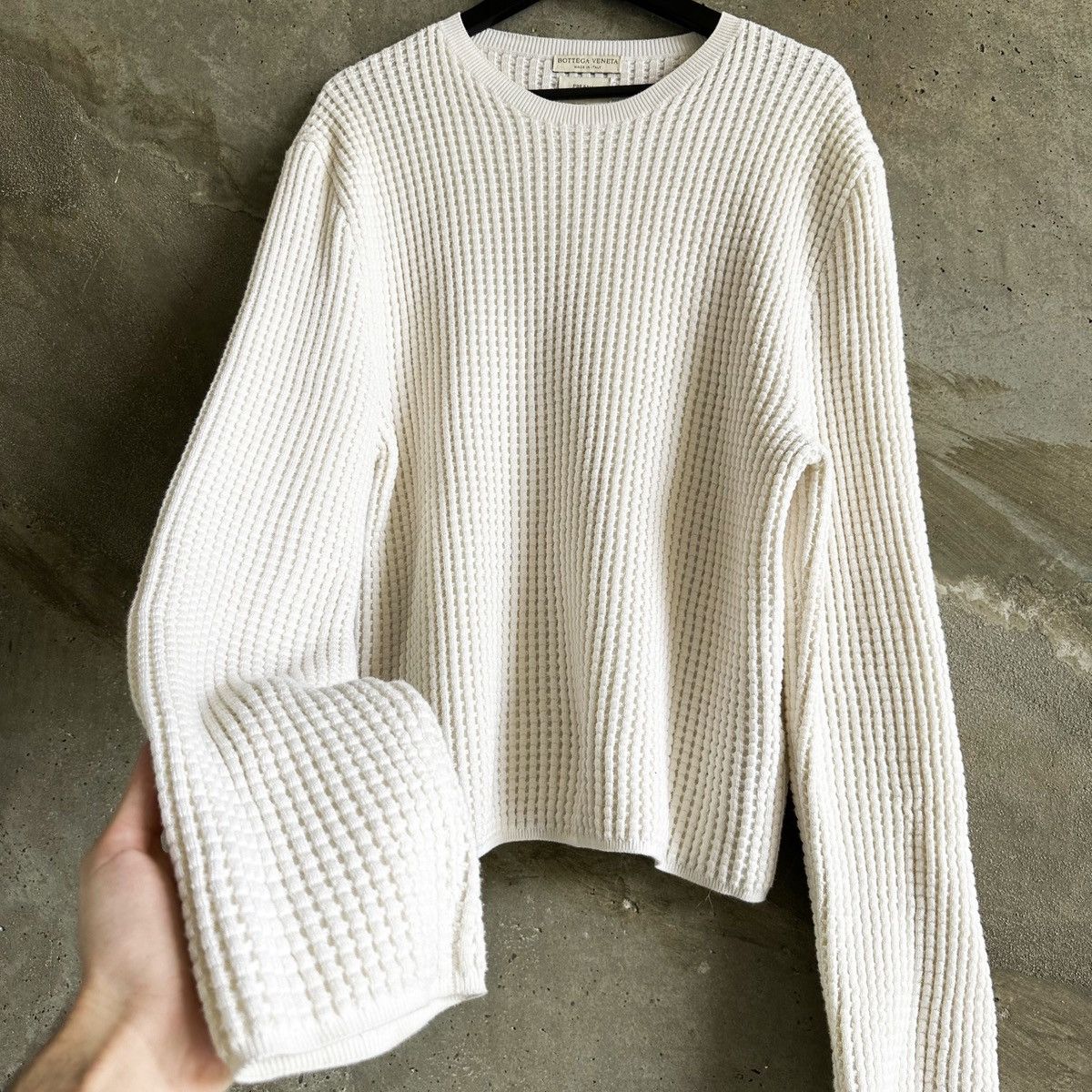 Bottega Veneta Waffle Knit Thermal Longsleeve Shirt Size US L / EU 52-54 / 3 - 1 Thumbnail