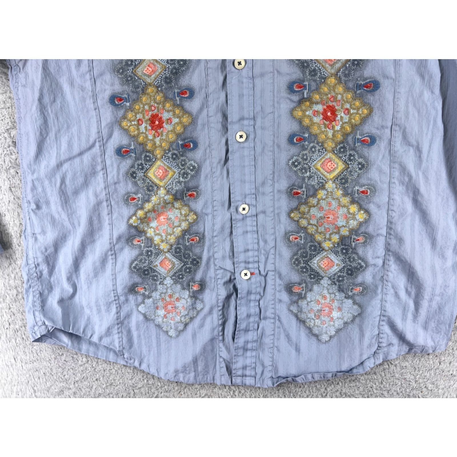 Tommy Bahama Tommy Bahama Shirt Men Large Blue Long Sleeve 100% Cotton Bowling Style Shirt Size US L / EU 52-54 / 3 - 5 Thumbnail