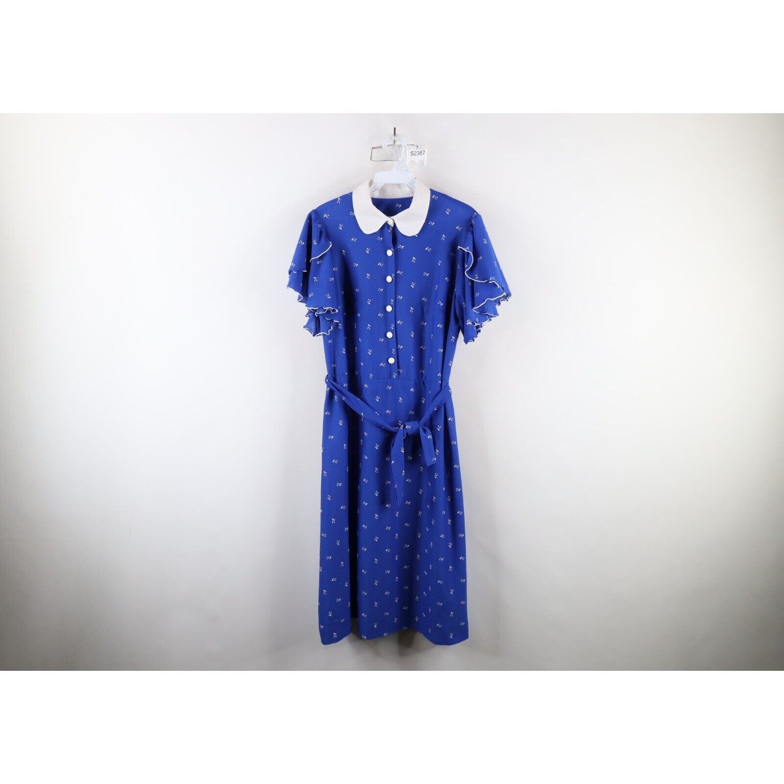 Vintage Vintage 70s Streetwear Distressed Belted Collared Dress Size S / US 4 / IT 40 - 1 Thumbnail