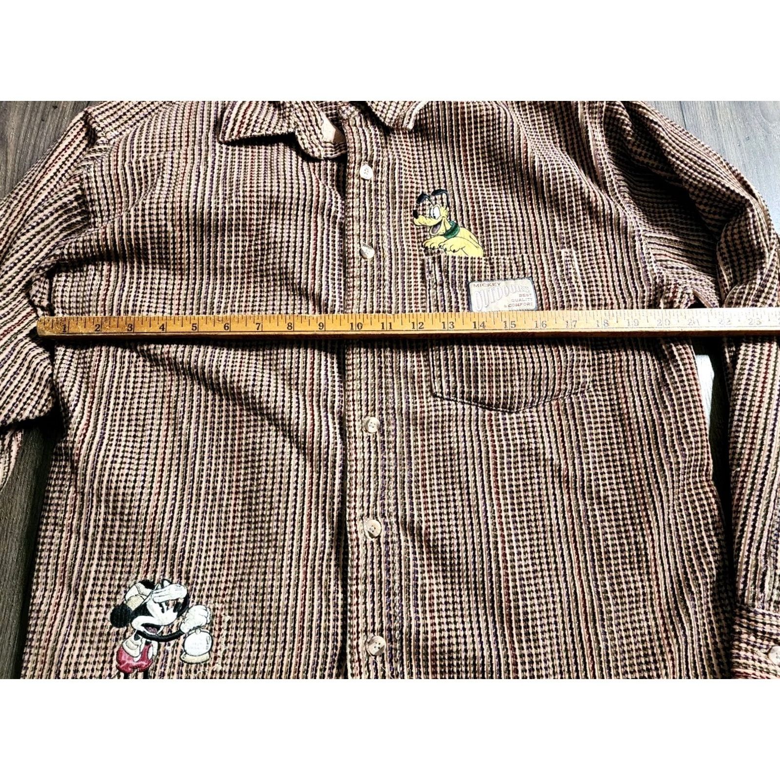 Disney VINTAGE Disney Goofy Mickey Mouse Outdoors Corduroy Shirt Mens M Brown 90s Cartoon Button-Up Size US M / EU 48-50 / 2 - 3 Thumbnail