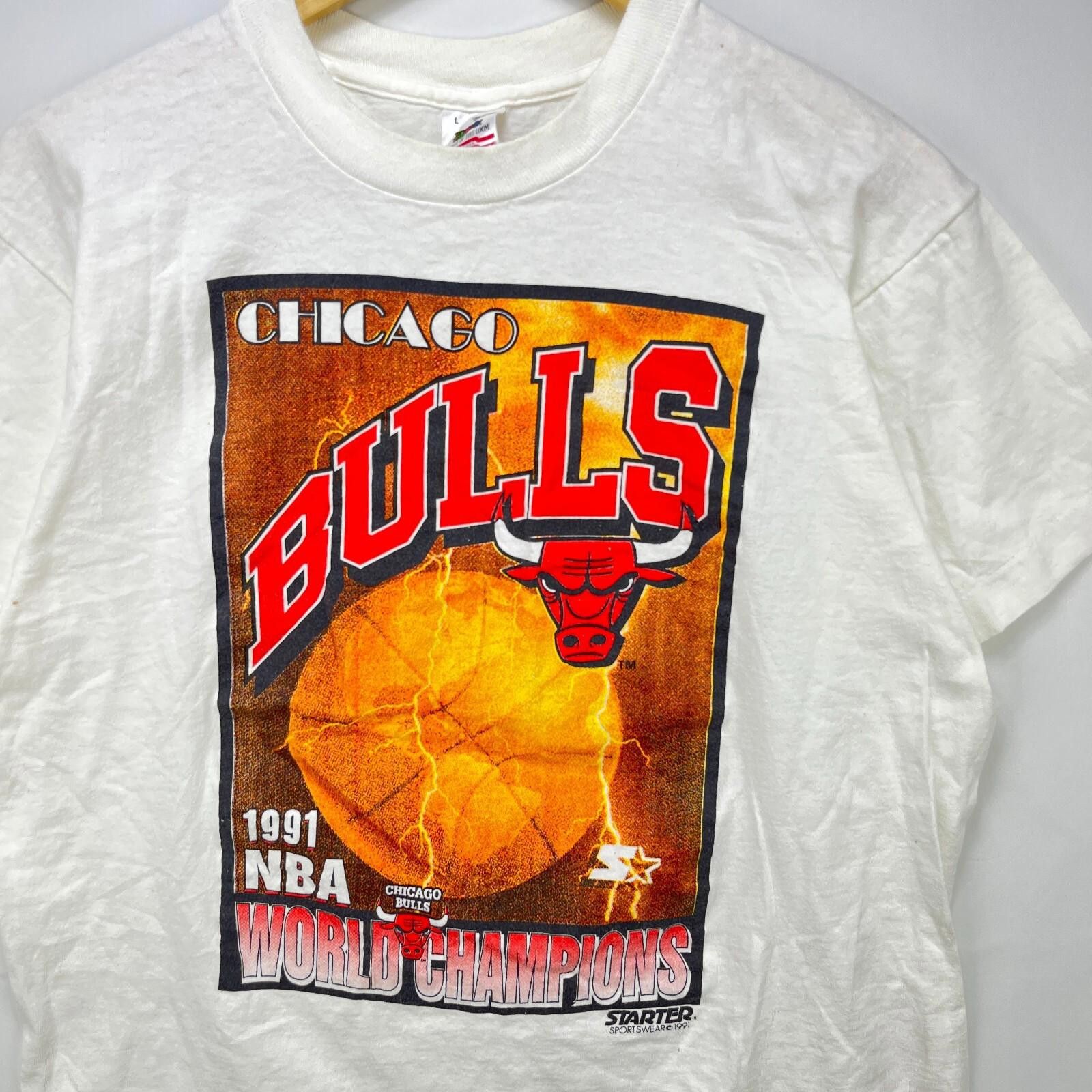 Starter Vintage 1991 Chicago Bulls NBA World Champions T-Shirt Large Size US L / EU 52-54 / 3 - 2 Thumbnail