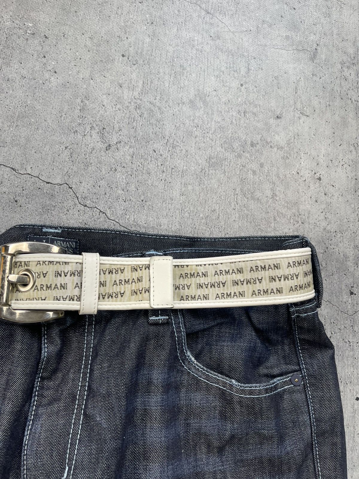 Armani Armani Monogram Vintage Belt Distressed USA STYLE AFFLICTION Size ONE SIZE - 10 Thumbnail