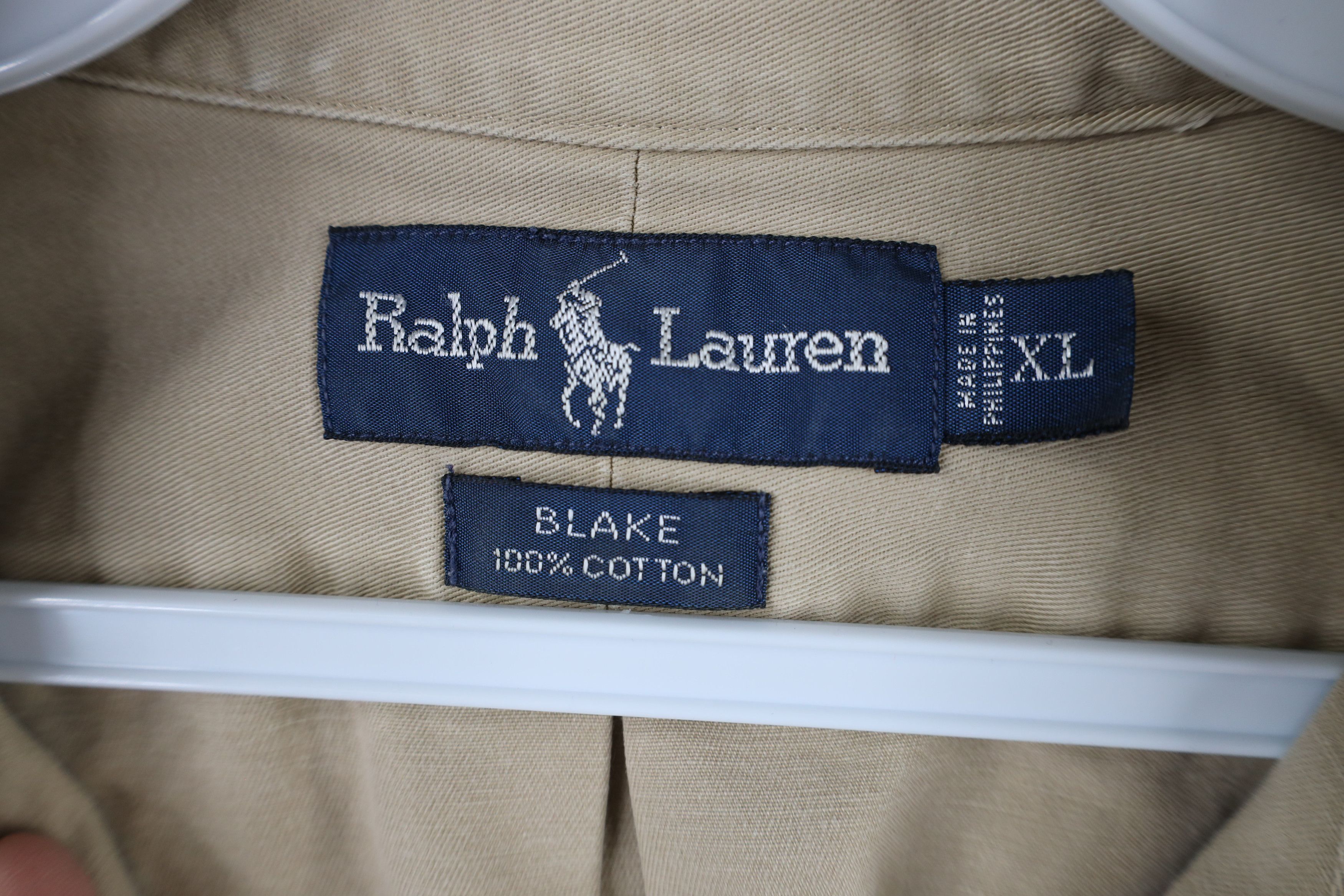 Ralph Lauren × Vintage Vintage 90s Ralph Lauren Twill Button Down Shirt Beige Size US XL / EU 56 / 4 - 9 Thumbnail
