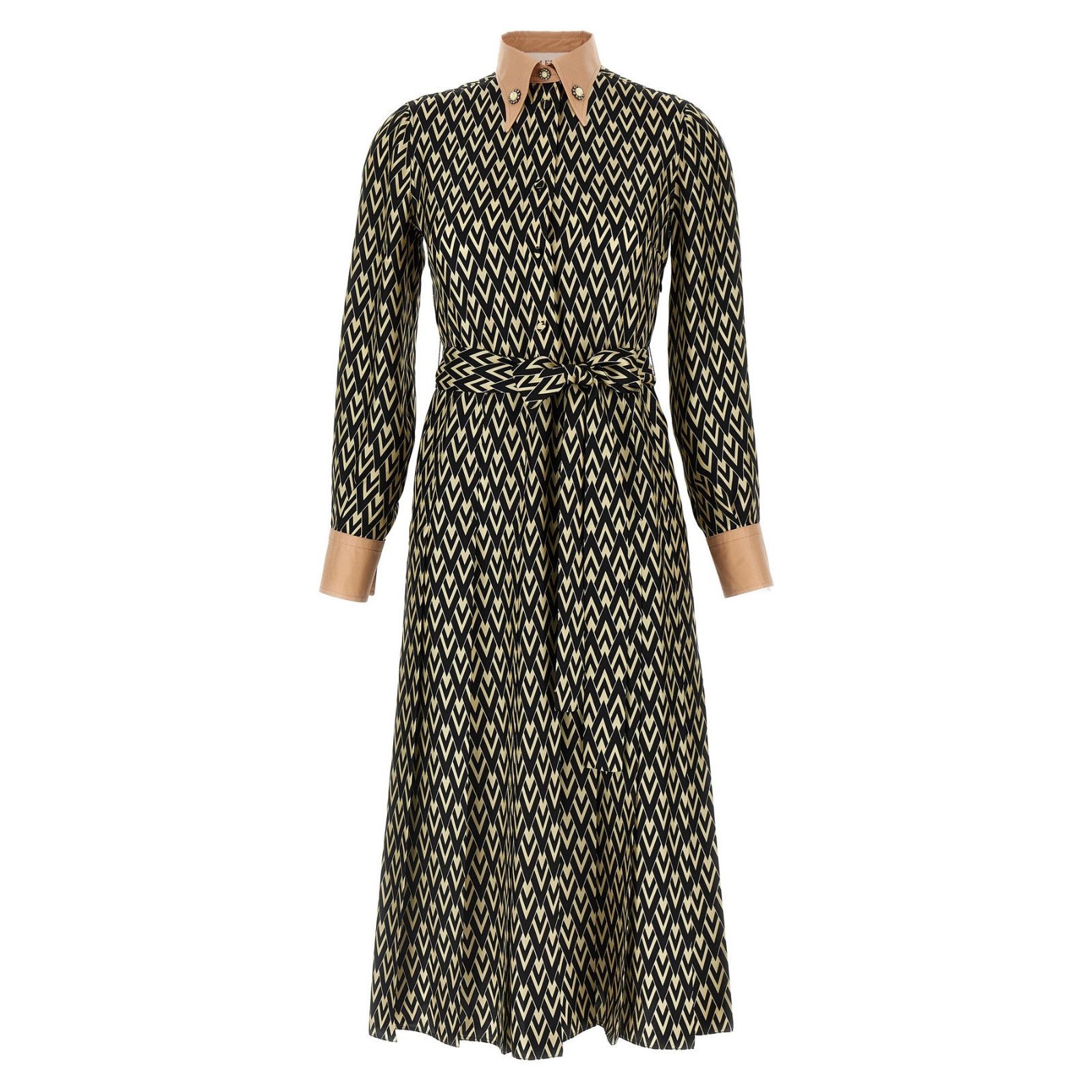 VALENTINO Black/Beige Silk Dress New & Authentic (Women's si