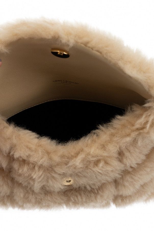 Saint Laurent Paris o1b1hav111224 Size: OS / Small Pouch Quilted Shearling Beige Size ONE SIZE - 6 Thumbnail