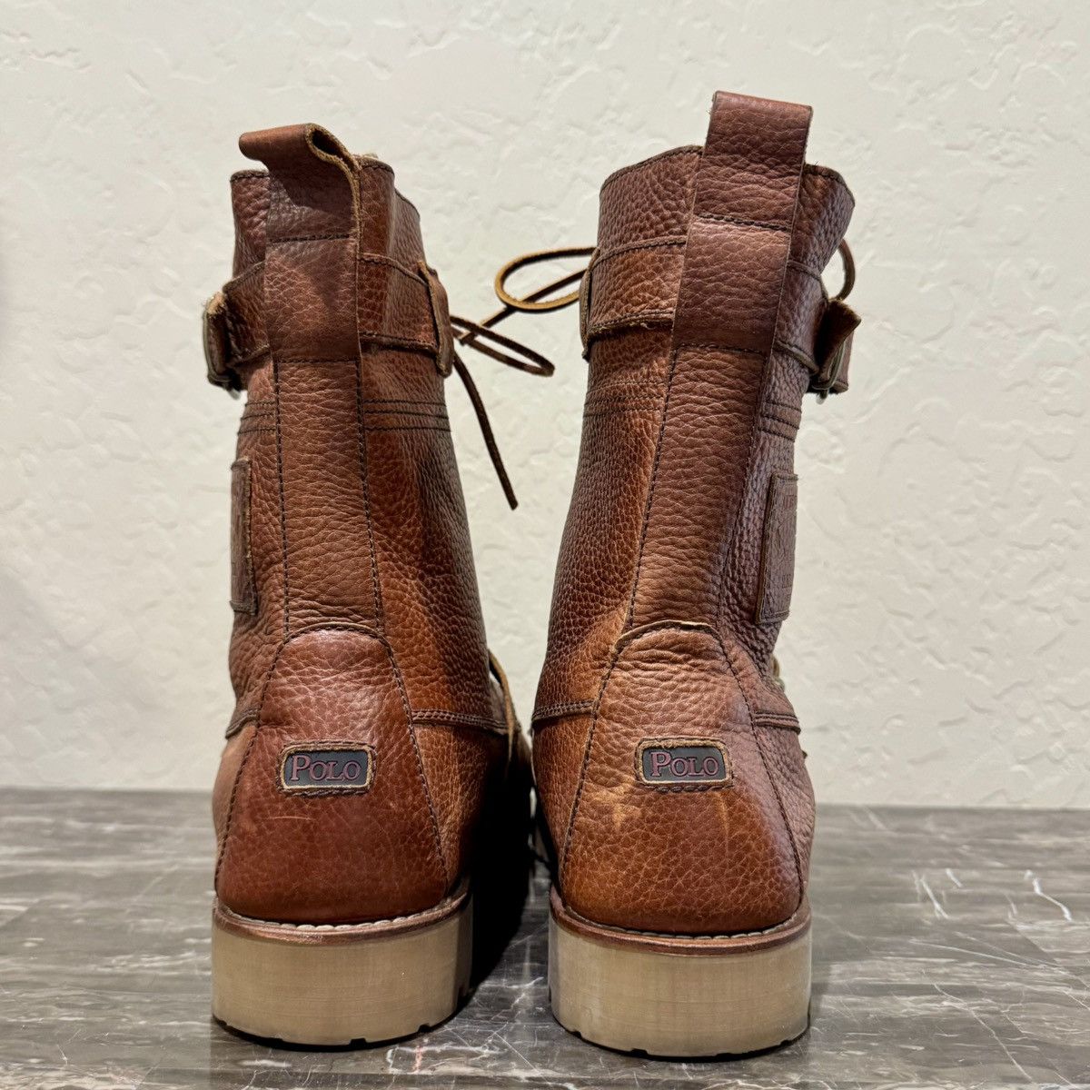 Polo Ralph Lauren Polo Ralph Lauren Radbourne Leather Buckled Combat Boots Size US 14 / EU 47 - 11 Thumbnail