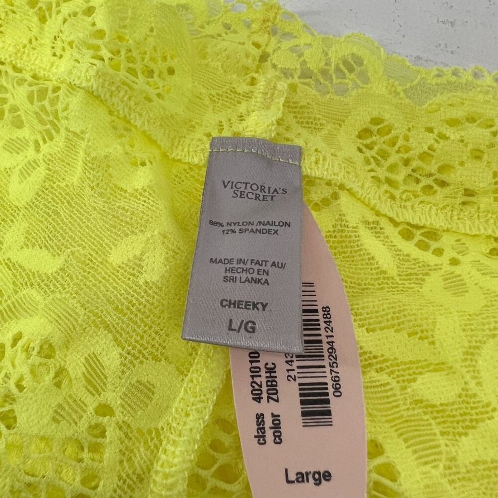 Victoria's Secret Victoria’s Secret Lace Cheeky Bright Yellow Womens Large Size ONE SIZE - 3 Thumbnail
