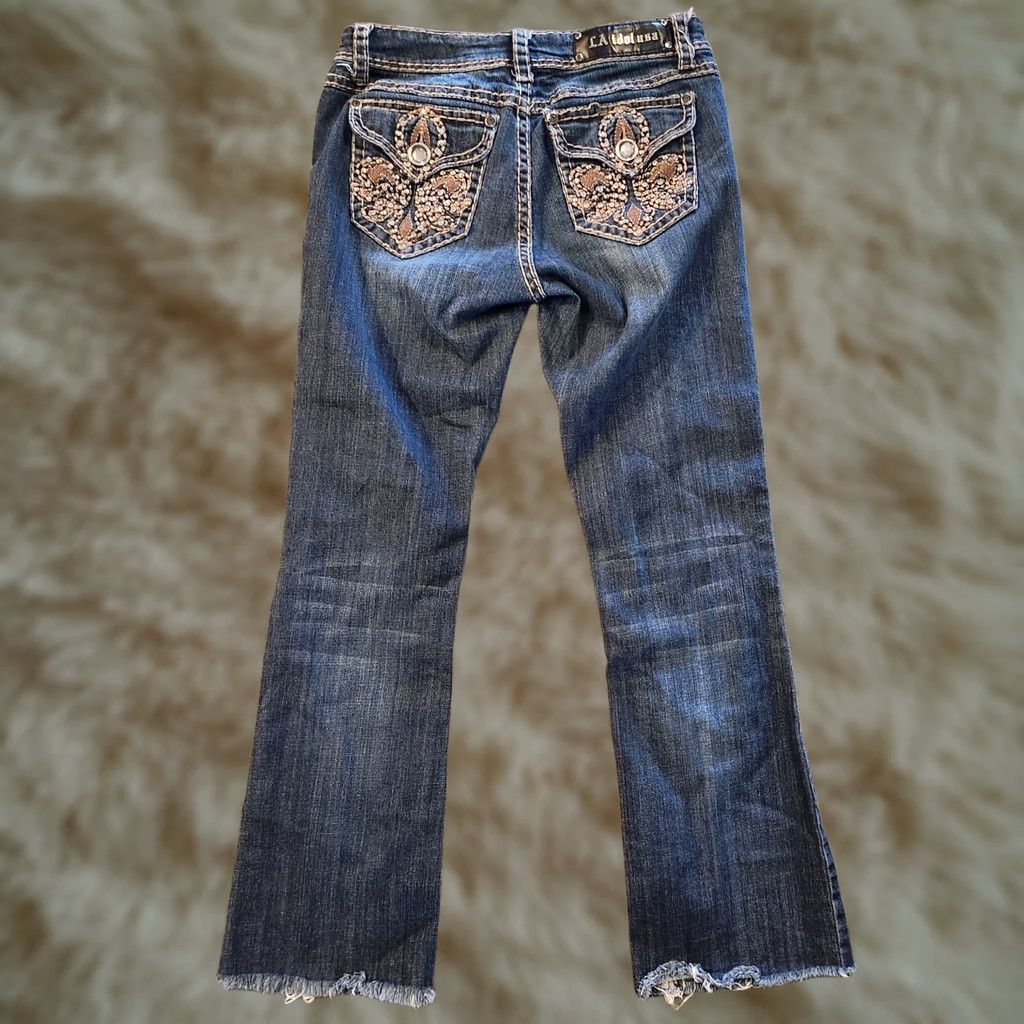 Vintage LA Idol Jeans Womens Size 9 Blue Bootcut 31 27 W 31 L 27 Thick Stitch Flair Size 30" / US 8 / IT 44 - 1 Thumbnail
