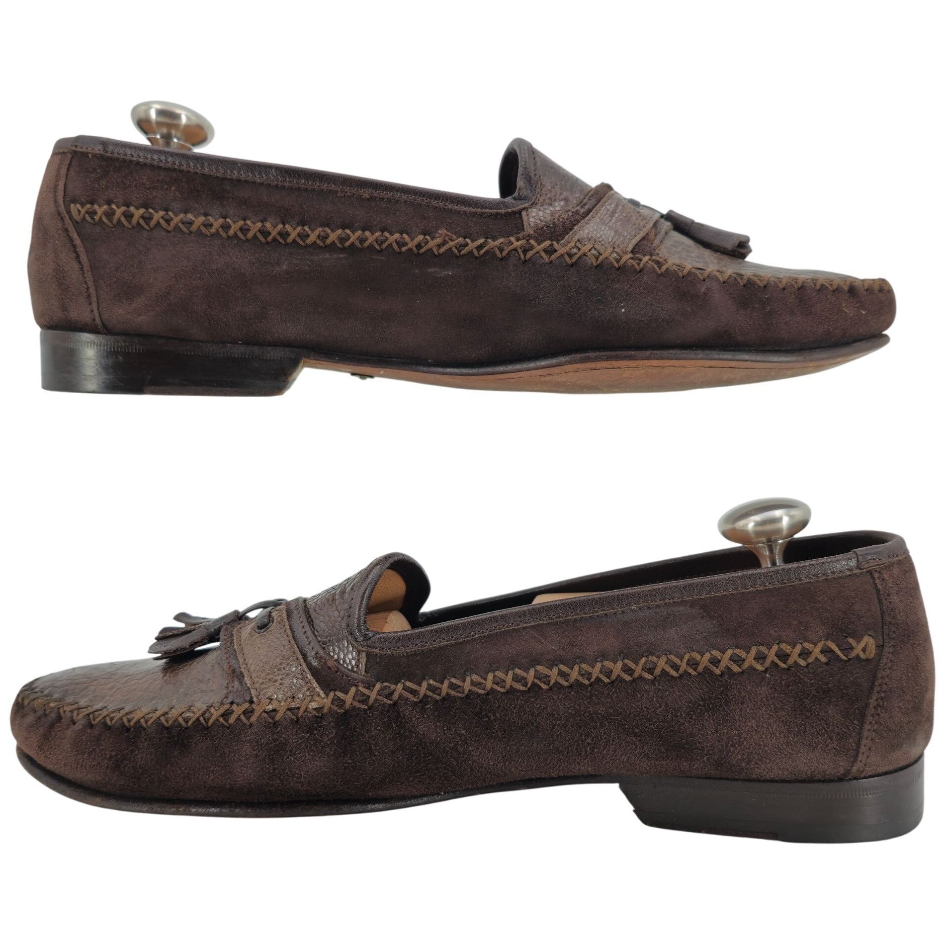 Mezlan Vintage Mezlan Exotic Ostrich Suede Dress Shoes Men's 8.5M Size US 8.5 / EU 41-42 - 10 Thumbnail