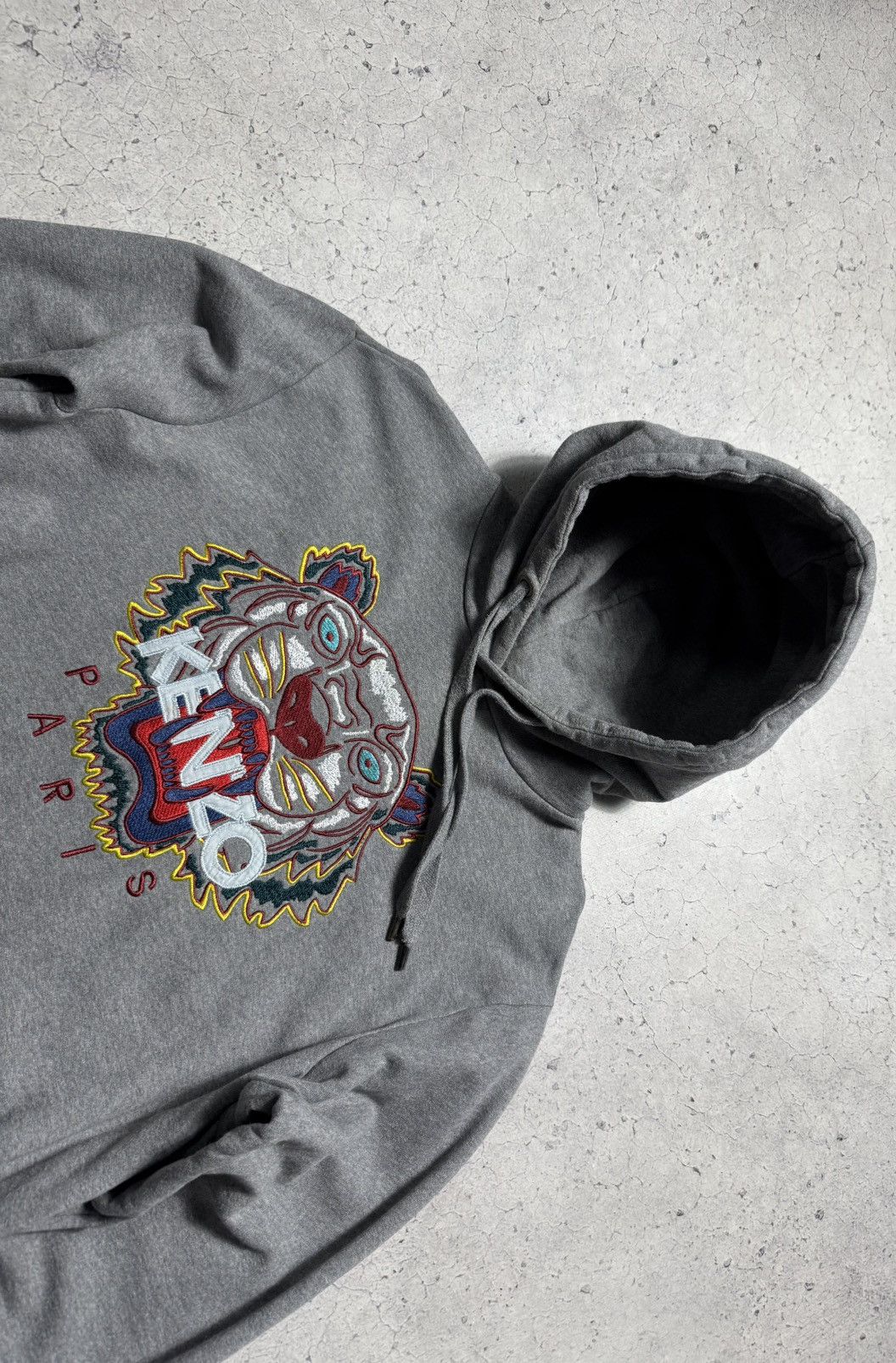 Kenzo Kenzo Paris Tiger Hoodie Big Logo Grey Size M Size US M / EU 48-50 / 2 - 4 Thumbnail