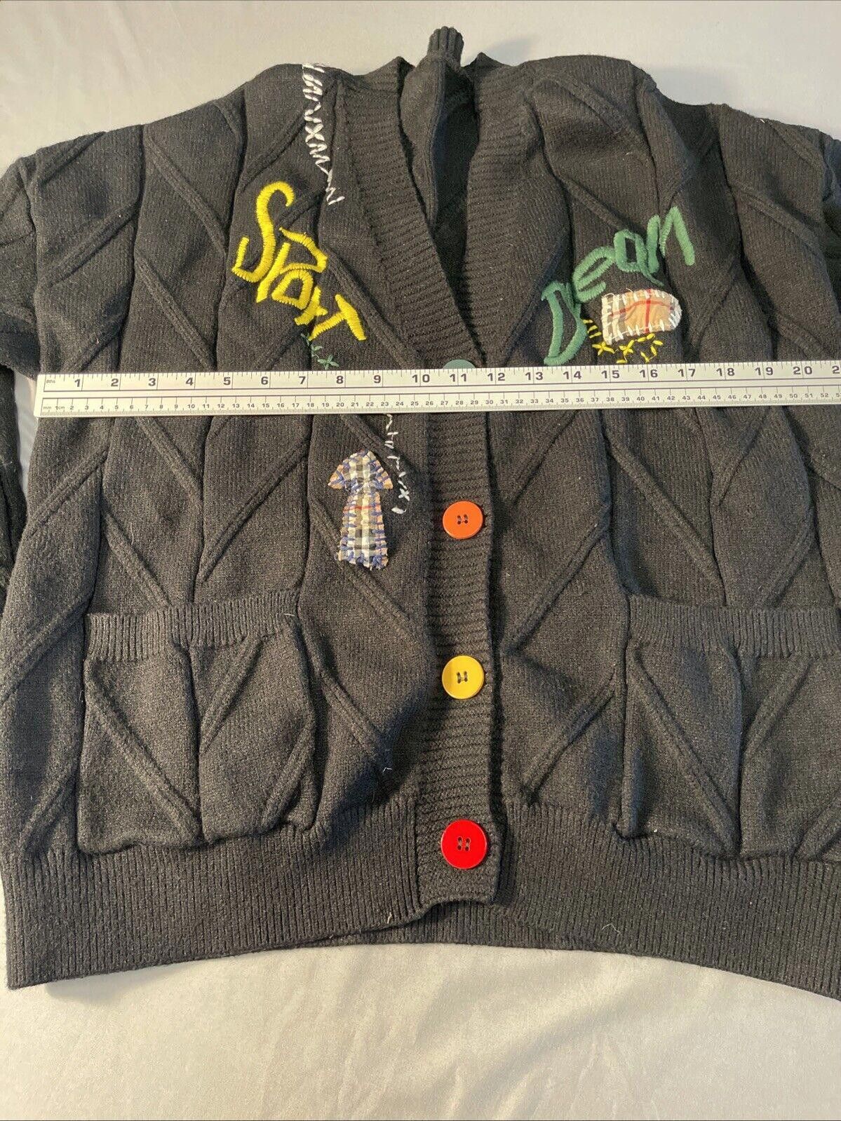 Designer Ebossy Cable Knit Cardigan Button Down Embroidered Sweater Size XL / US 12-14 / IT 48-50 - 7 Thumbnail