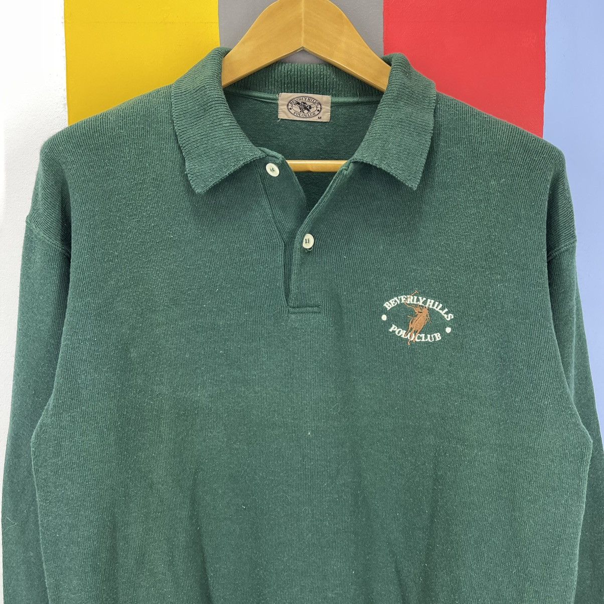 Beverly Hills Polo Club 90s Vintage BHPC Polo Sweatshirt #1968/12 Size US M / EU 48-50 / 2 - 2 Thumbnail