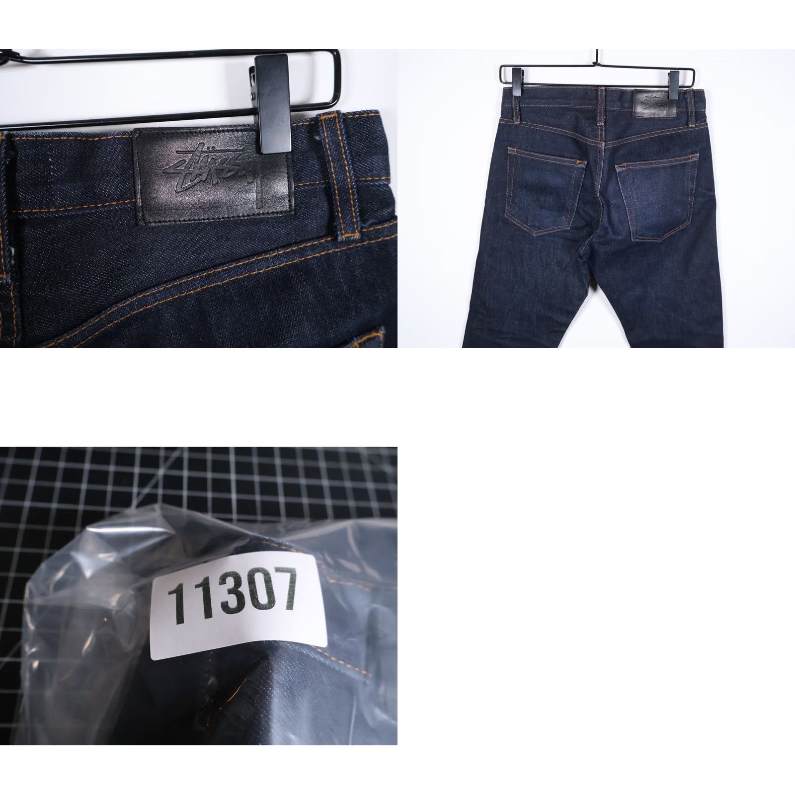 Vintage Stussy Jeans Men's 29 x 29 Dark Blue Skinny Low Rise Button Fly USA Made Size US 30 / EU 46 - 10 Thumbnail