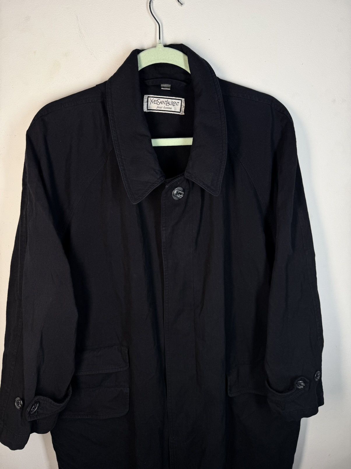 Yves Saint Laurent 1990’s YSL Trenchcoat Black/Navy YSL Coat Size US M / EU 48-50 / 2 - 11 Thumbnail