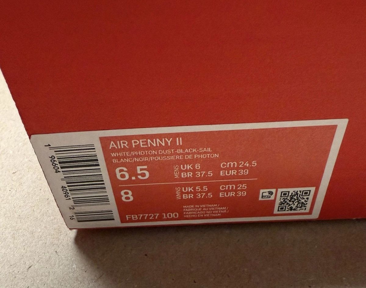 Nike Nike Air Penny II 2 Mens size 6.5 basketball Photon Dust NEW Size US 6.5 / EU 39-40 - 6 Thumbnail