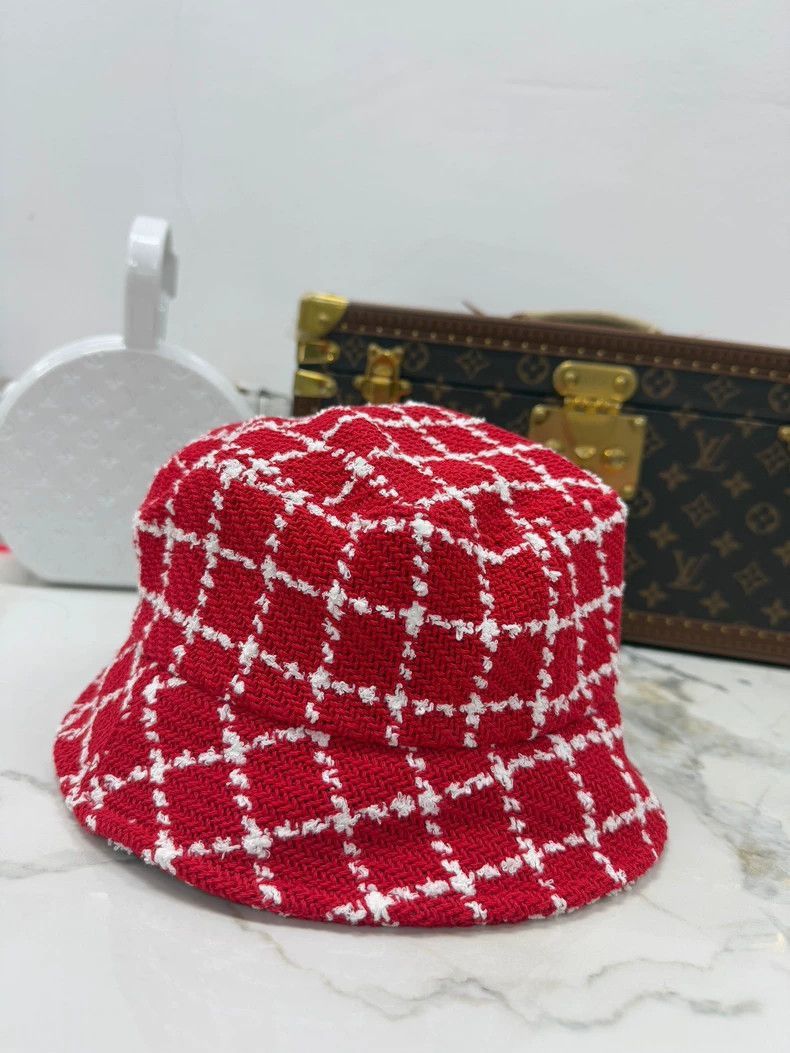 Chanel New Chanel Red Plaid Fisherman Hat Size ONE SIZE - 4 Thumbnail