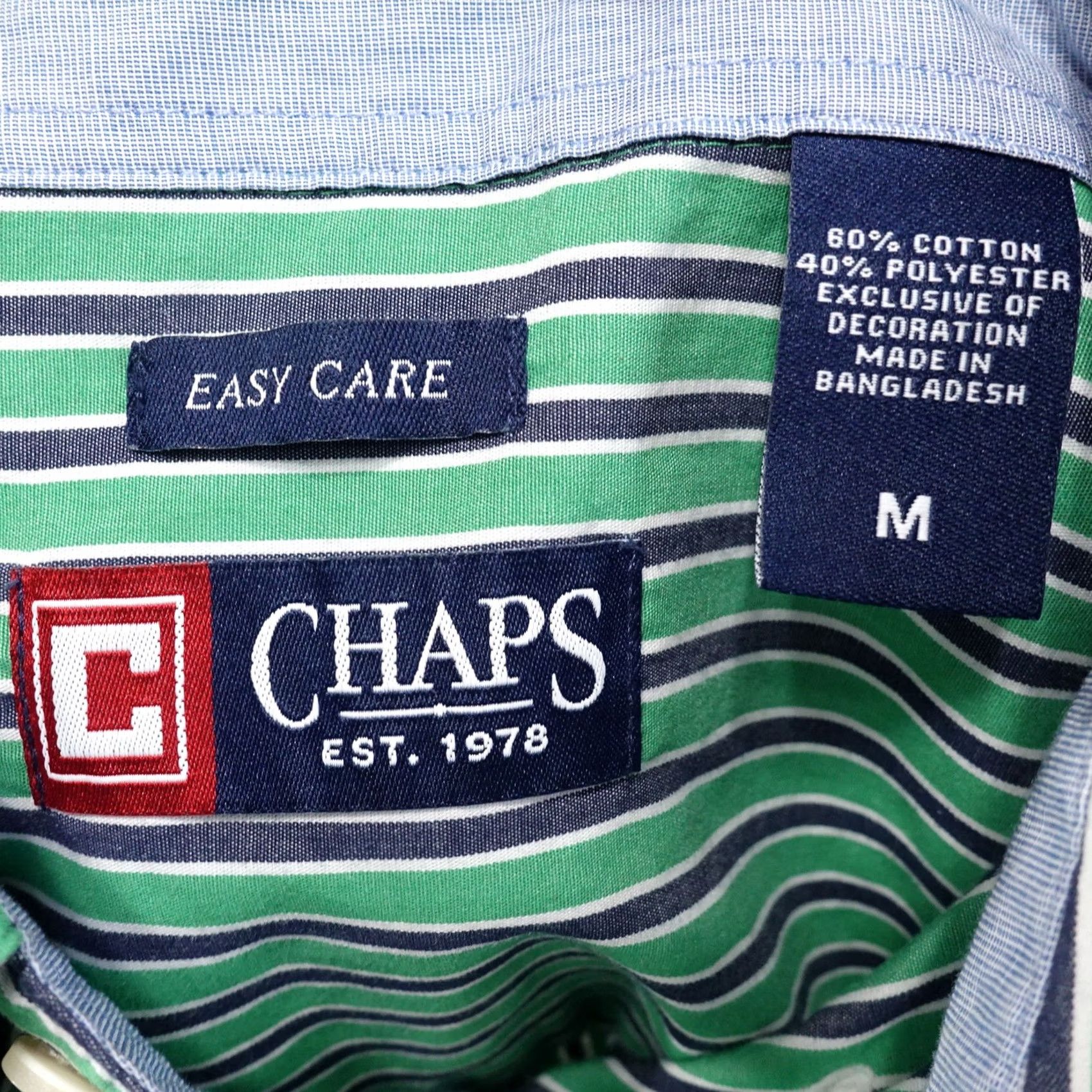 Chaps CHAPS GREEN STRIPED BUTTON-DOWN SHIRT MENS SIZE M MEDIUM Size US M / EU 48-50 / 2 - 6 Thumbnail